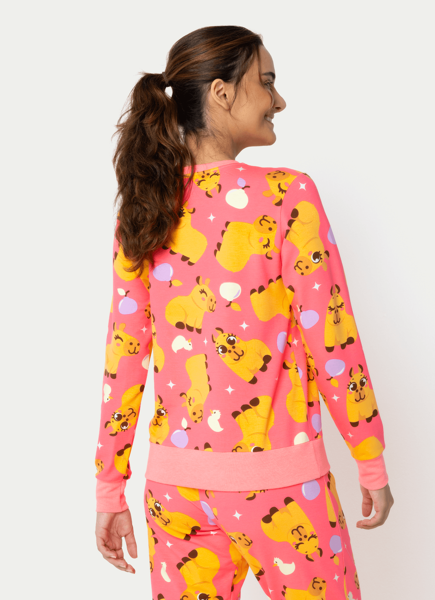 Pijama-Manga-Longa-Ultra-Visco-Feminino-Capivara-Chocolate
