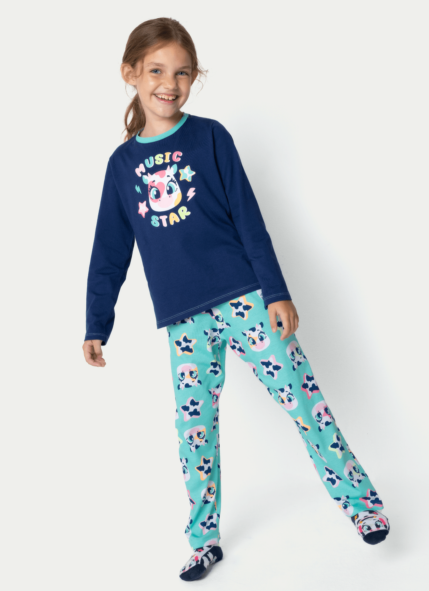 Pijama-Manga-Longa-Algodao-Menina-Vaca-Moosic