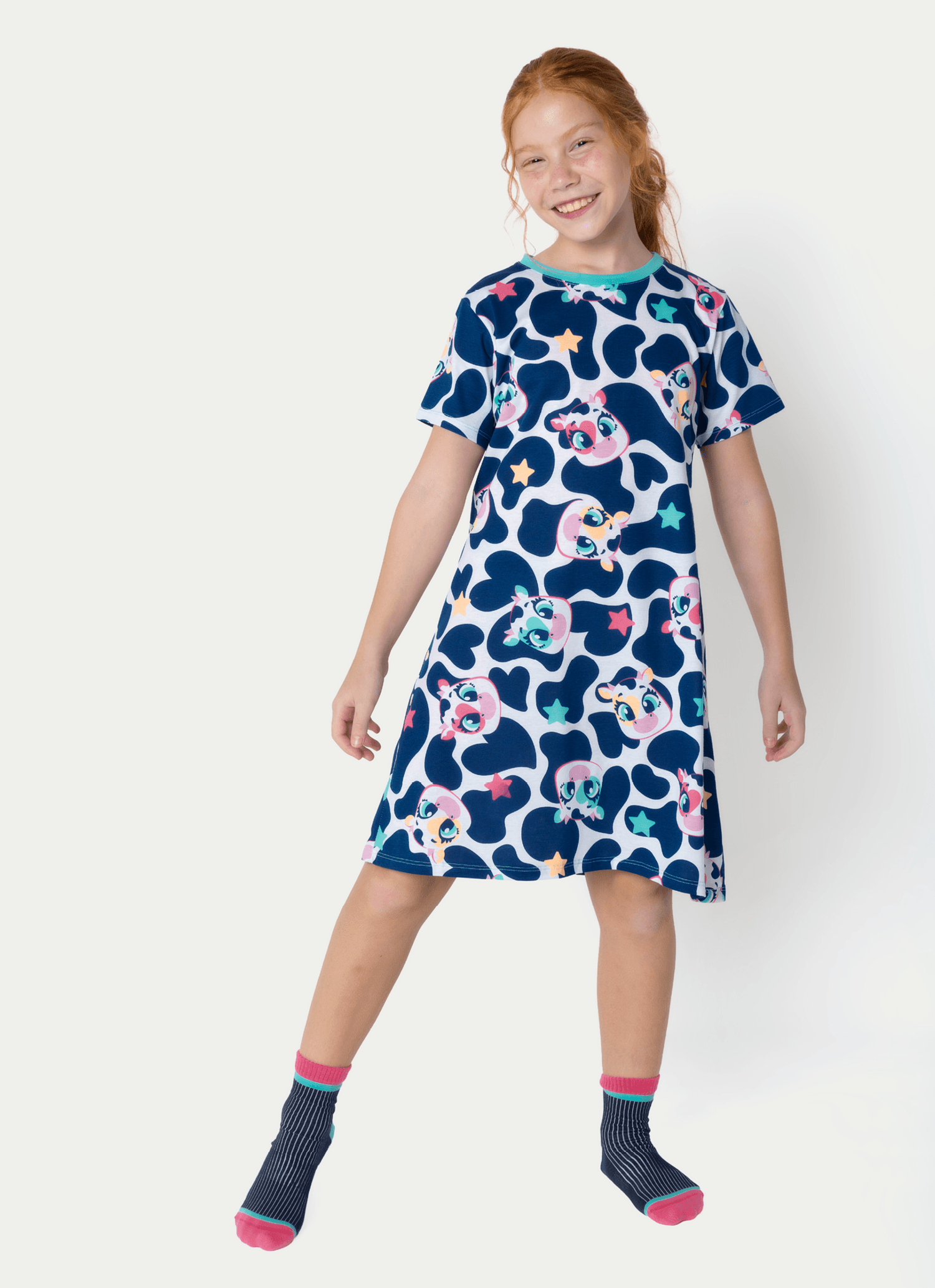 Camisola-Manga-Curta-Algodao-Menina-Teen-Vaca-Moosic