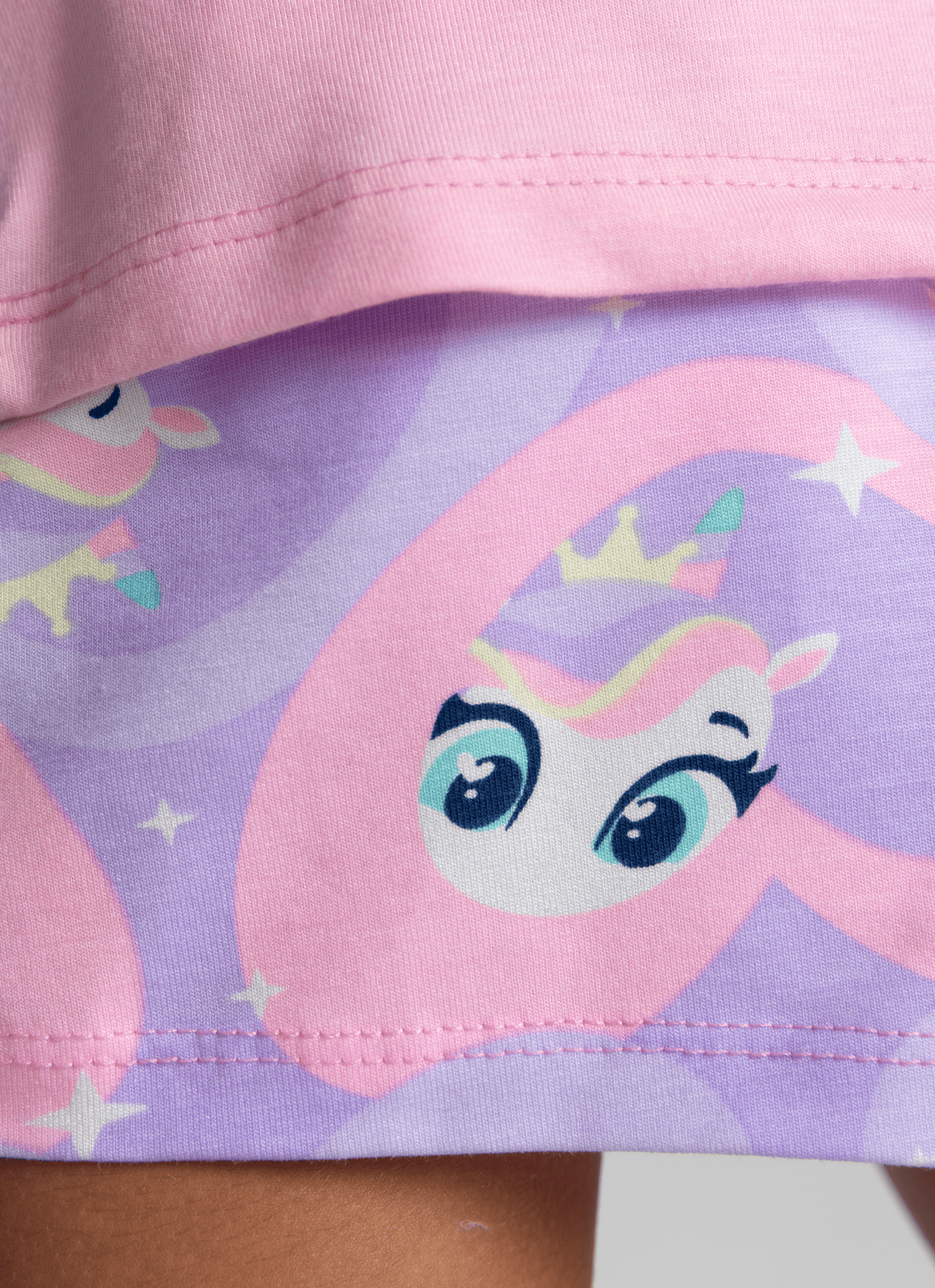 Pijama-Manga-Curta-Viscolycra-Menina-Unicornio-Diamante