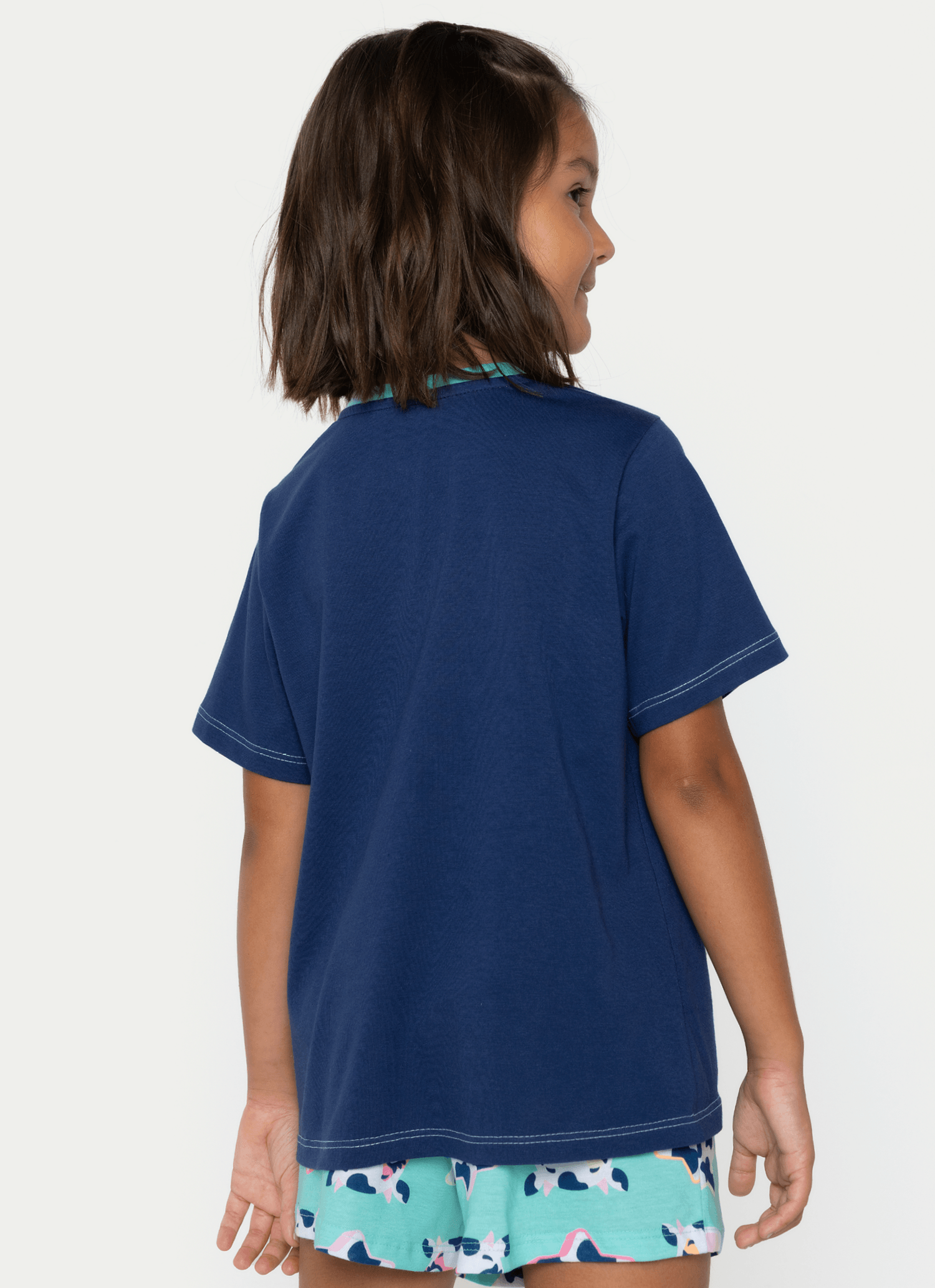Pijama-Manga-Curta-Algodao-Menina-Vaca-Moosic