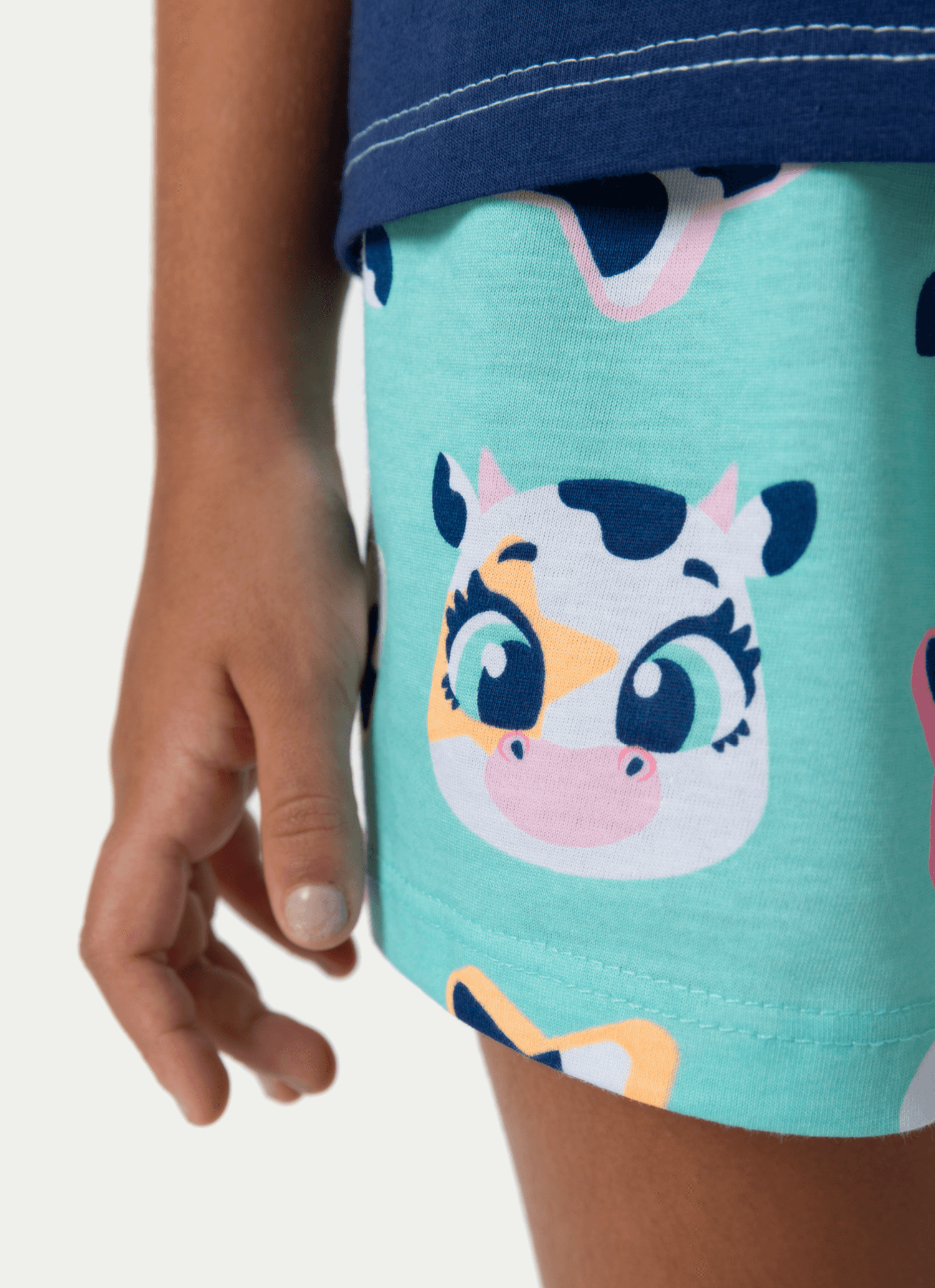 Pijama-Manga-Curta-Algodao-Menina-Vaca-Moosic