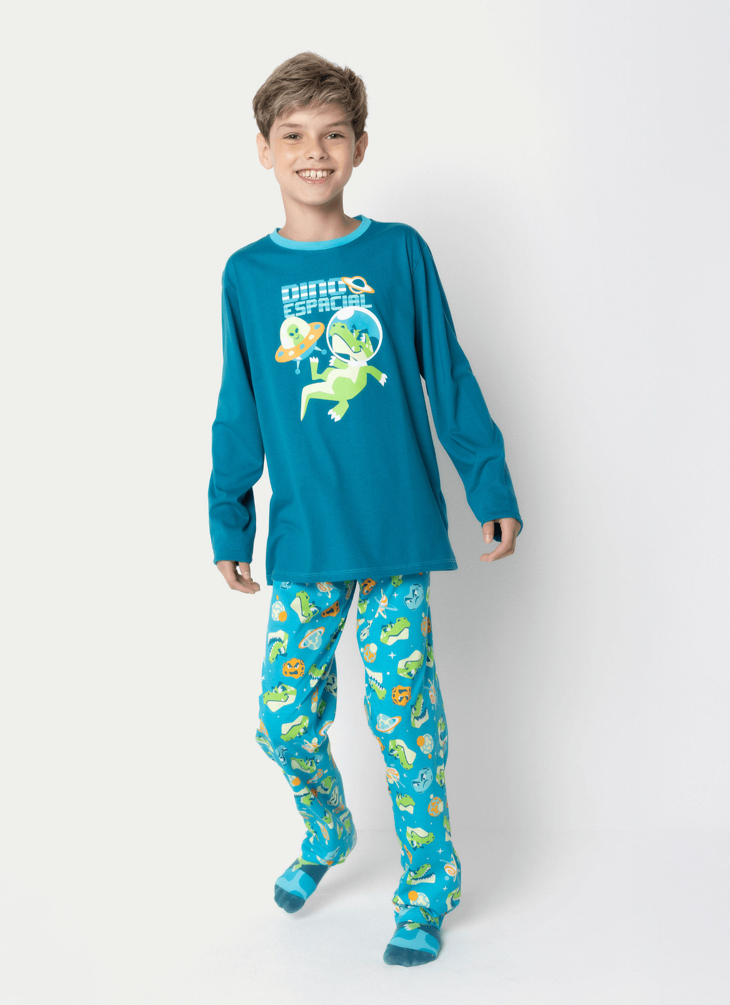 Pijama-Manga-Longa-Algodao-Menino-Teen-Dino-Astronauta