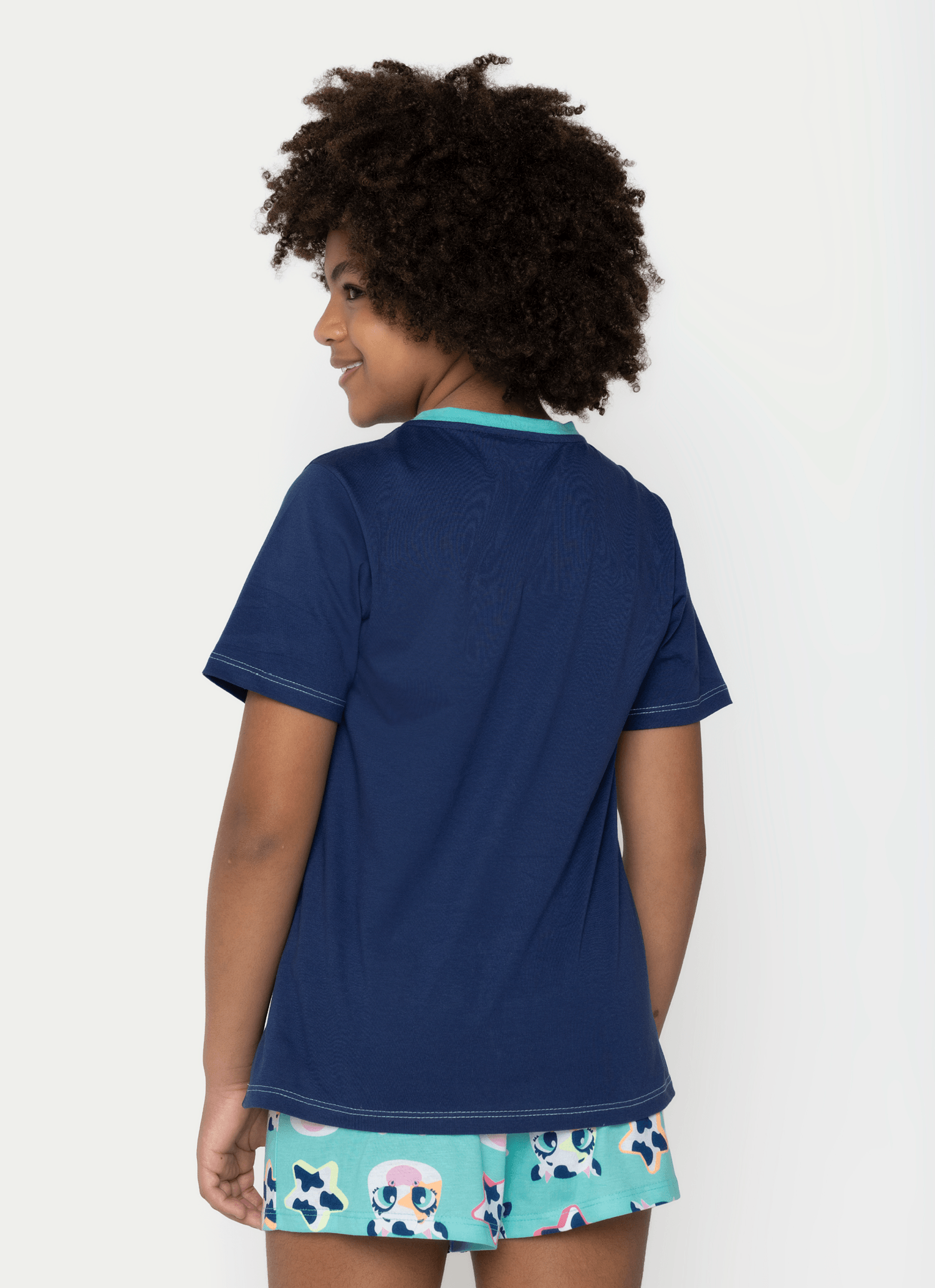 Pijama-Manga-Curta-Algodao-Menina-Teen-Vaca-Moosic