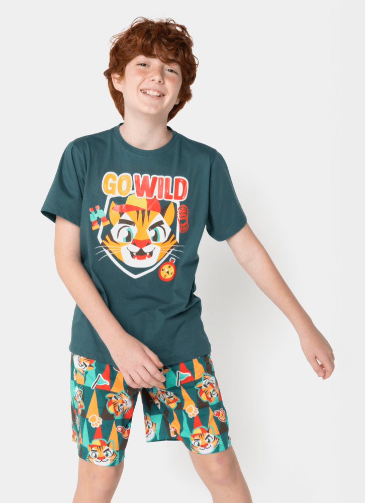 Pijama-Manga-Curta-Algodao-Menino-Teen-Tigre-Camping