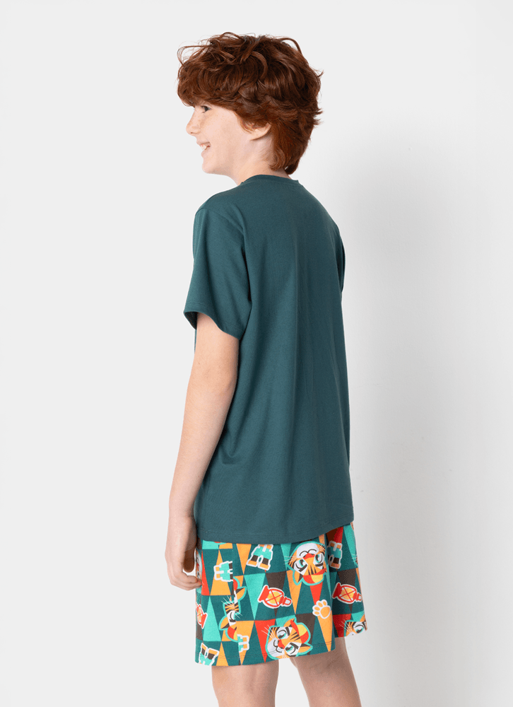 Pijama-Manga-Curta-Algodao-Menino-Teen-Tigre-Camping