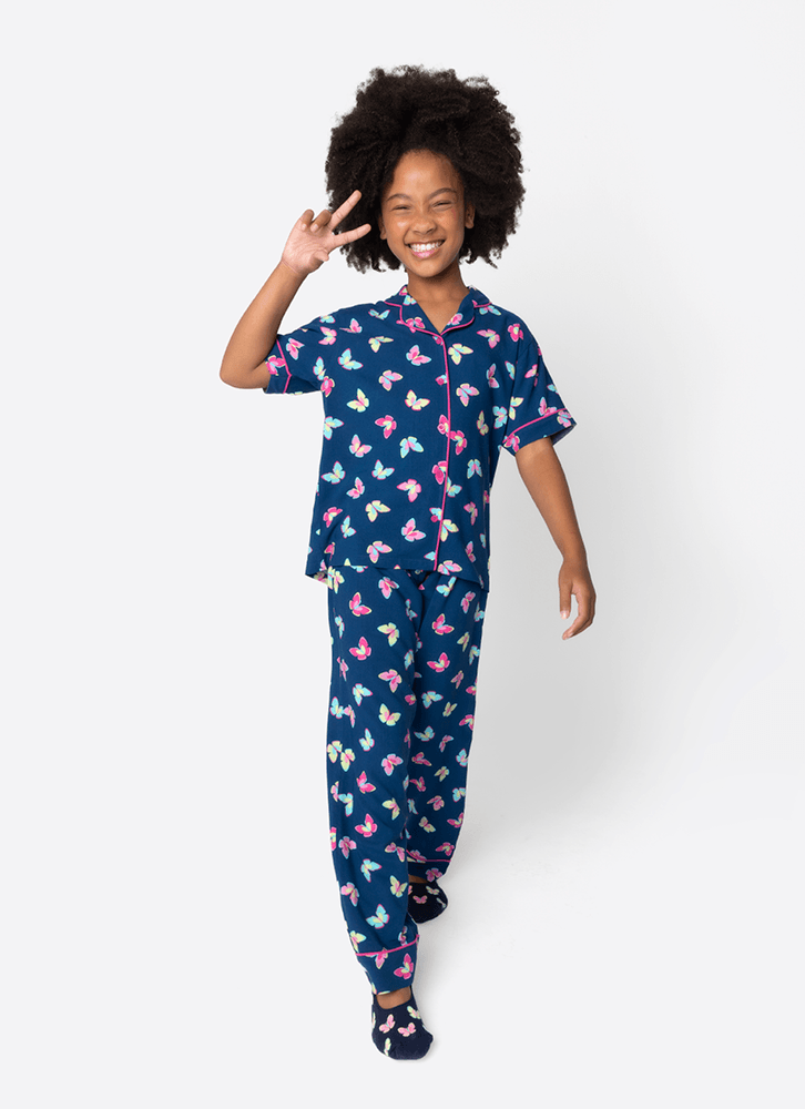 Pijama-Manga-Curta-Viscose-Menina-Teen-Borboletas