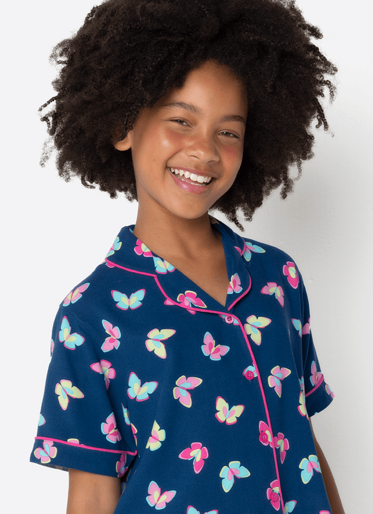 Pijama-Manga-Curta-Viscose-Menina-Teen-Borboletas