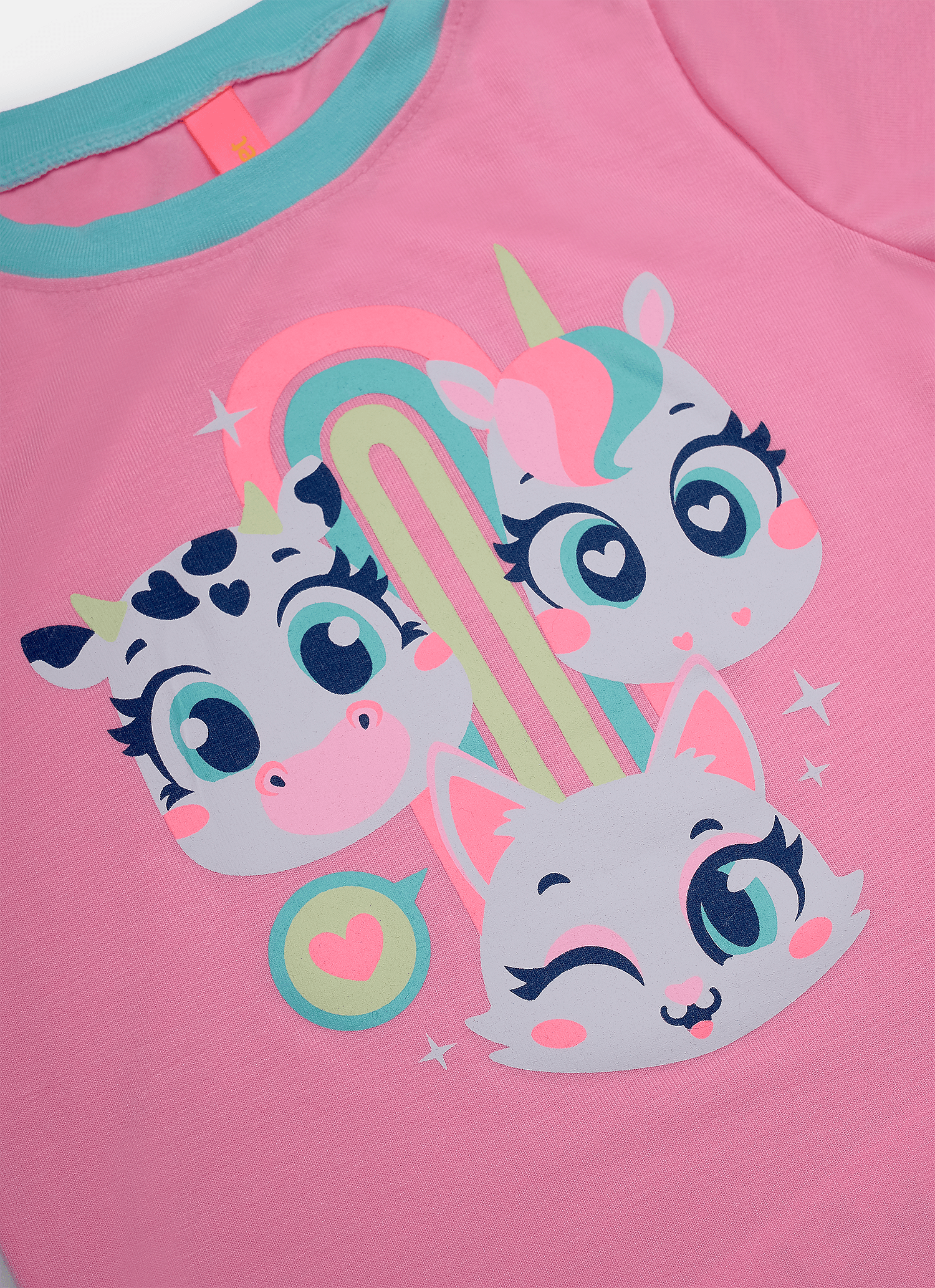 Pijama-Manga-Curta-Viscolycra-Bebe-Menina-Multibichos
