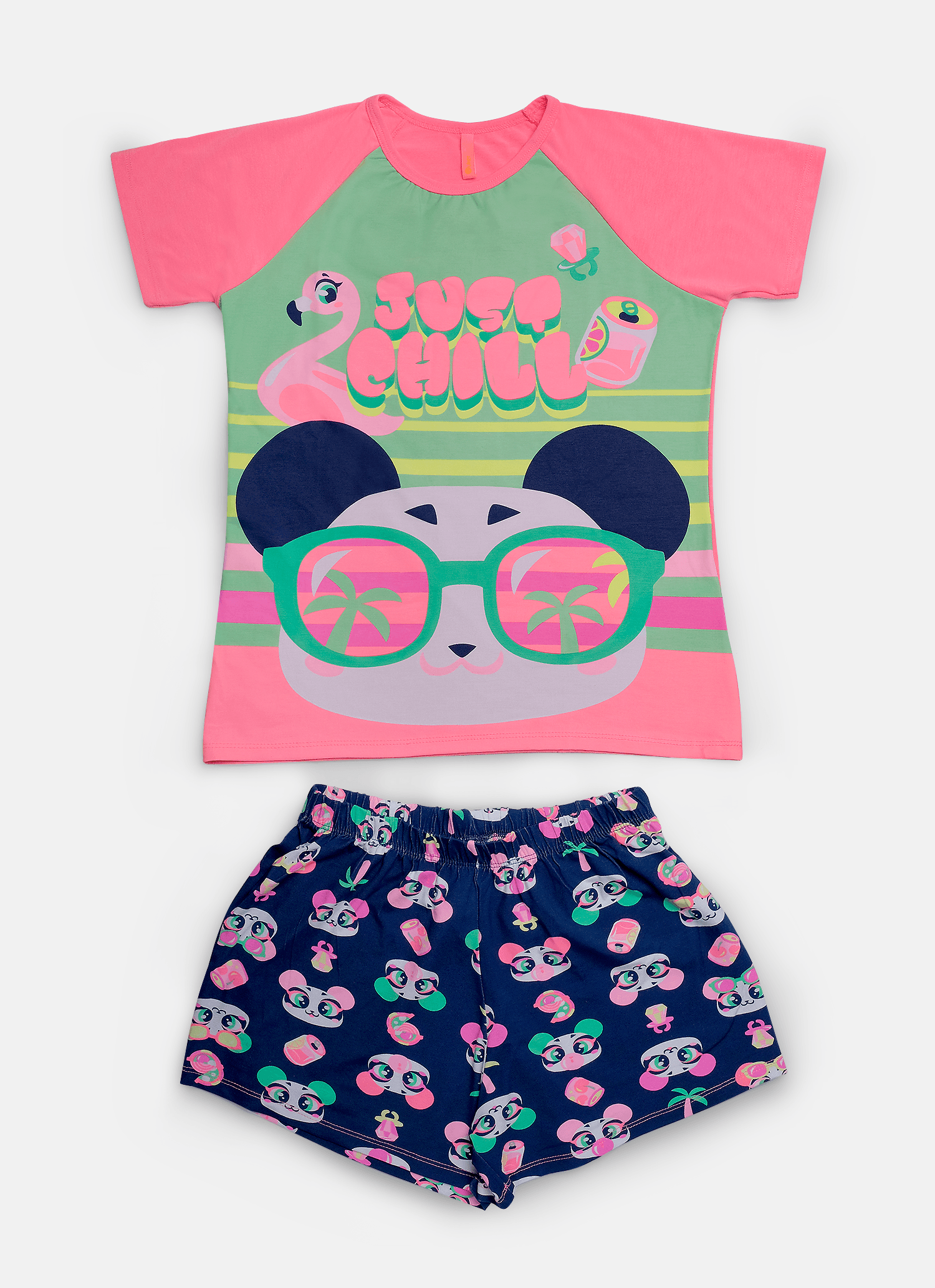Pijama-Manga-Curta-Viscolycra-Feminino-Panda-Miami