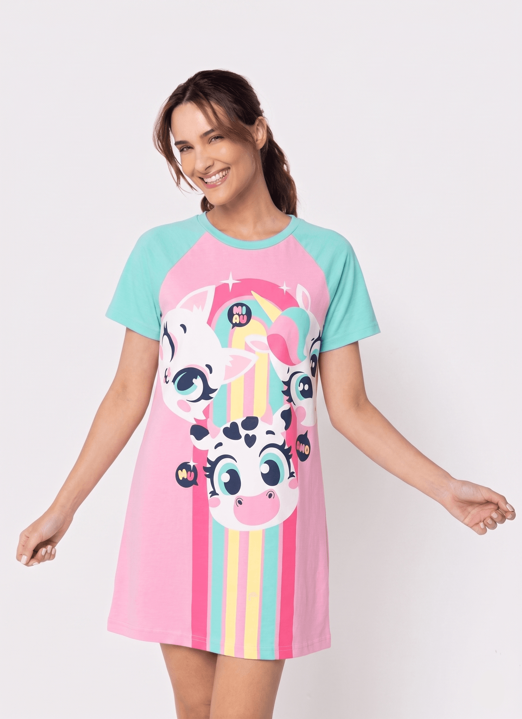 Camisola-Manga-Curta-Viscolycra-Feminina-Multibichos-Bff