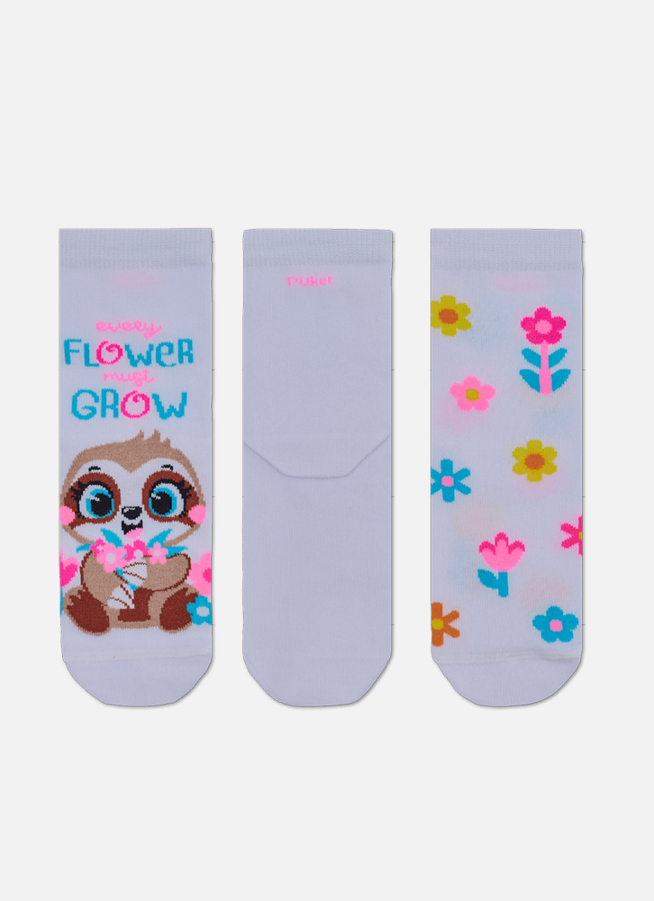 Kit-Com-3-Meias-Cano-Curto-Menina-Preguica-Flor