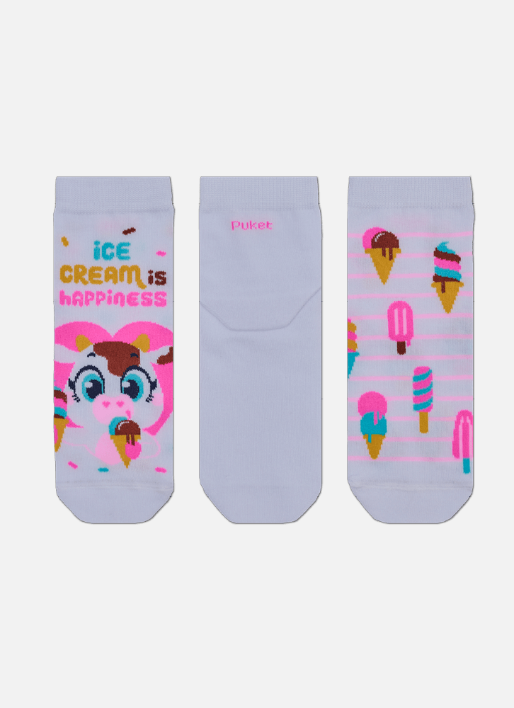 Kit-Com-3-Meias-Cano-Curto-Feminina-Vaca-Sorvete
