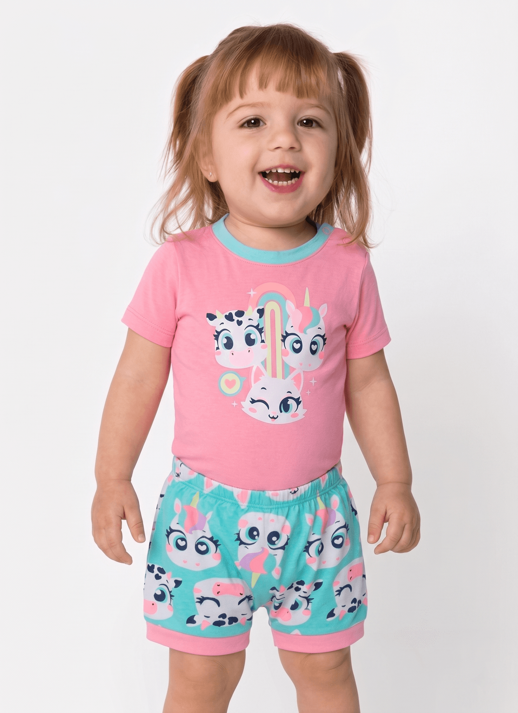 Pijama-Manga-Curta-Viscolycra-Bebe-Menina-Multibichos-Bff