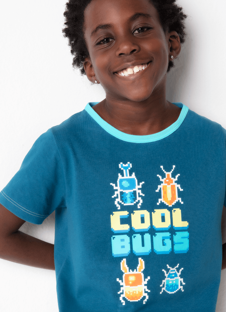 Pijama-Longo-Manga-Curta-Menino-Viscolycra-Pixel-Bugs-Brilha-No-Escuro