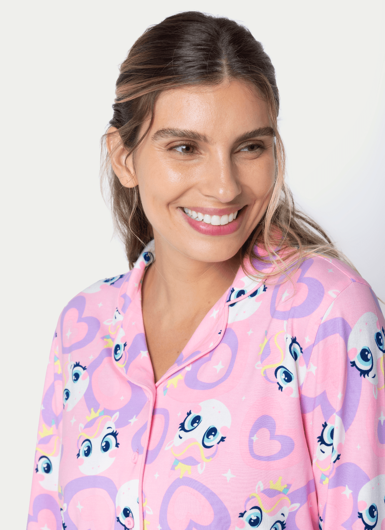 Pijama-Manga-Longa-Viscose-Feminino-Unicornio-Diamante