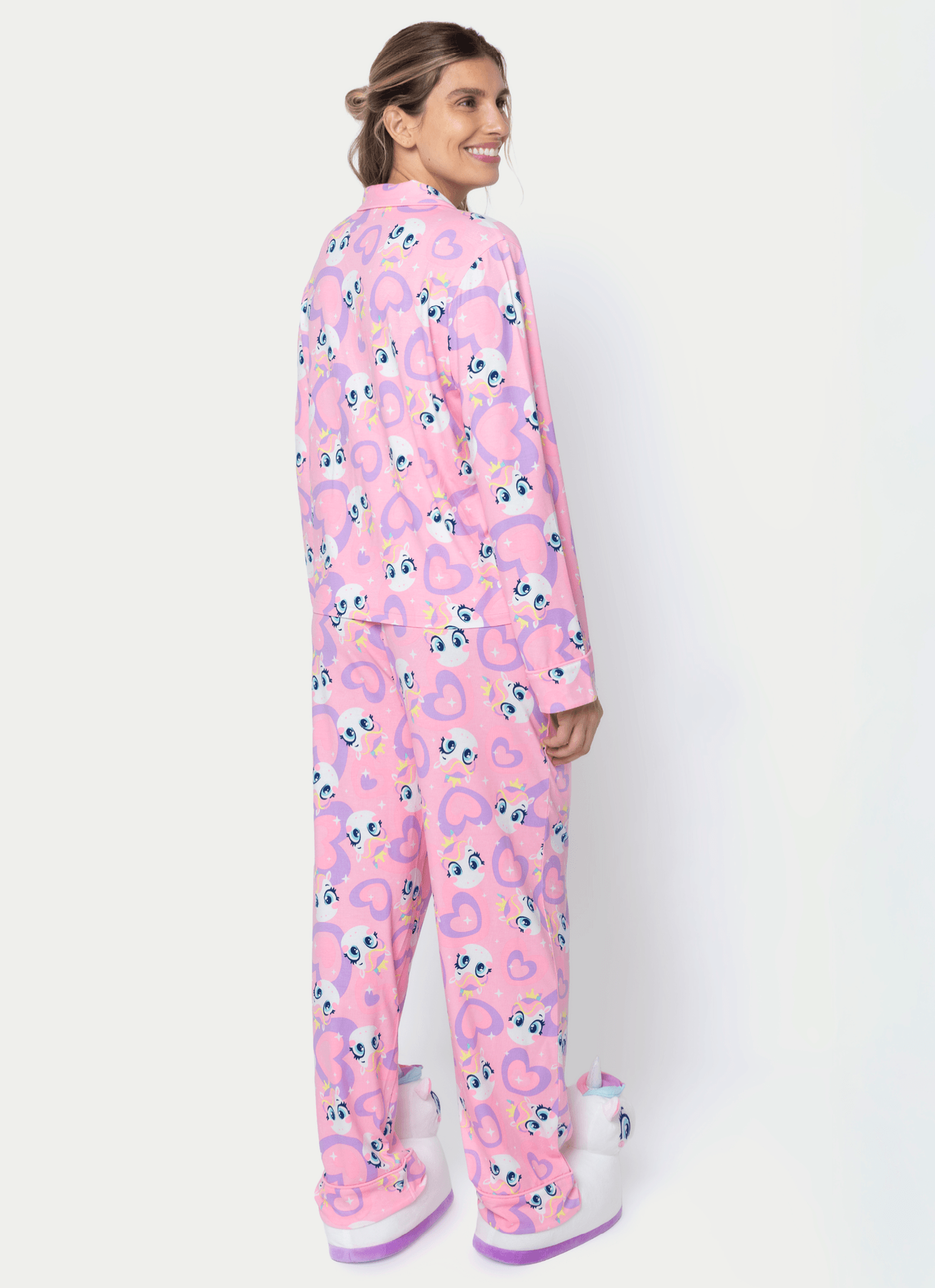 Pijama-Manga-Longa-Viscose-Feminino-Unicornio-Diamante