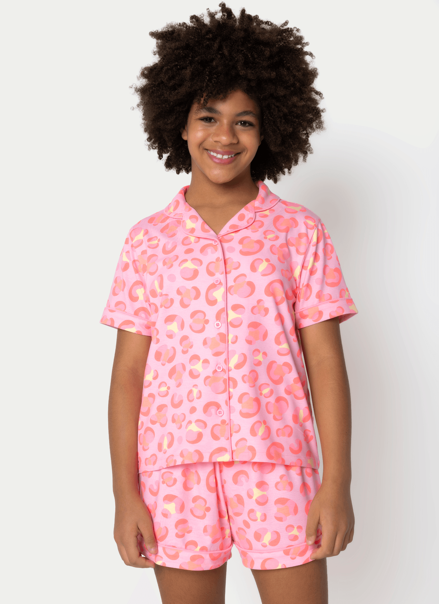 Pijama-Manga-Curta-Viscose-Menina-Teen-Gata-Cereja
