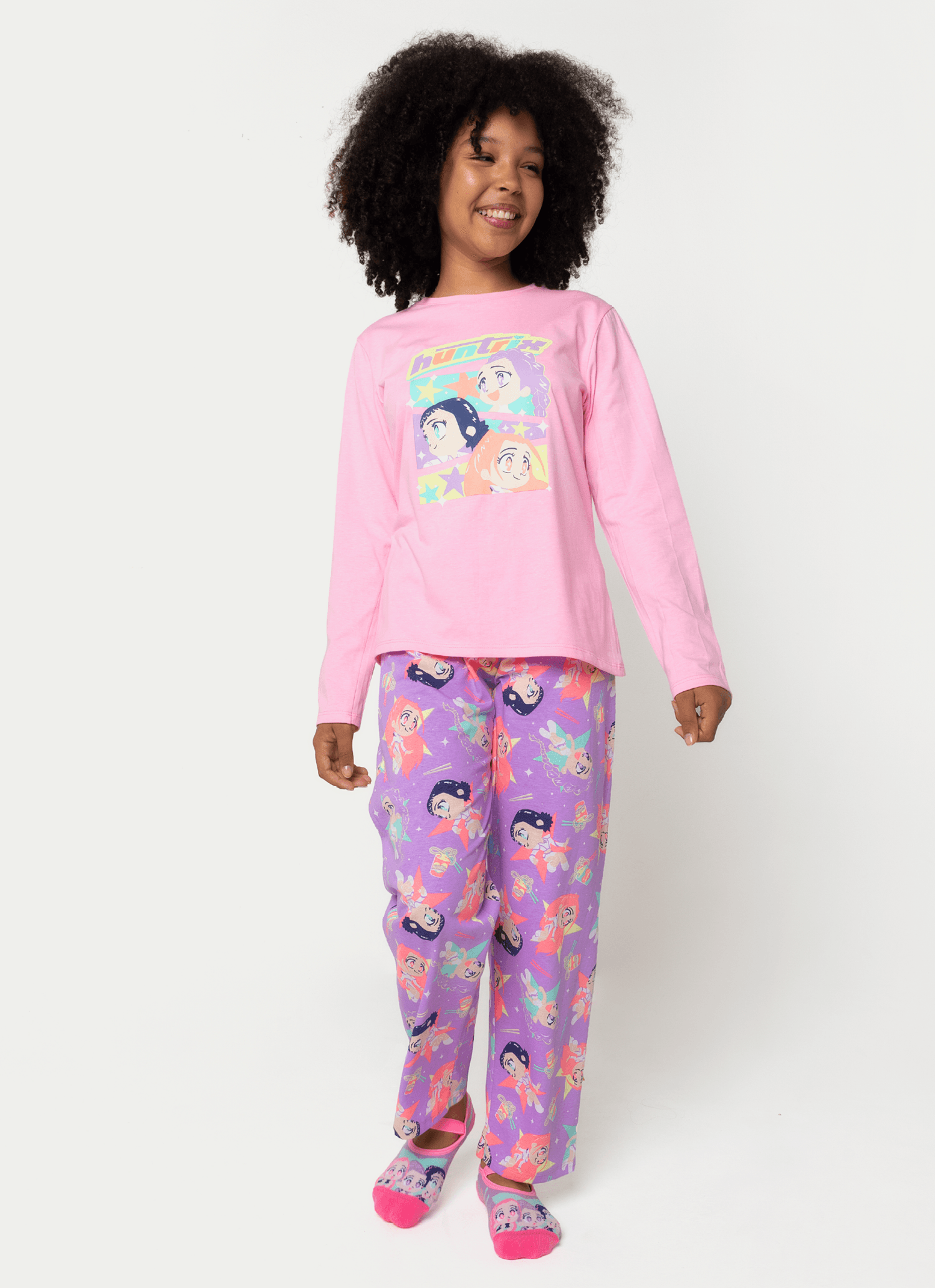 Pijama-Manga-Longa-Menina-Teen-Guerreiras-Do-K-pop