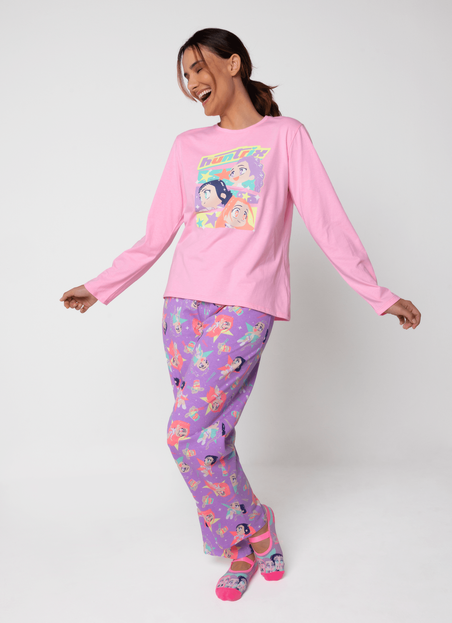Pijama-Manga-Longa-Feminino-Guerreiras-Do-K-pop
