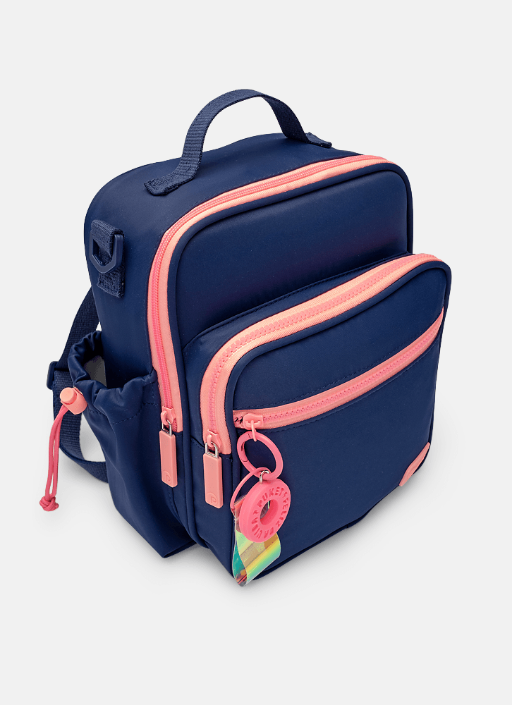 Lancheira-Termica-Com-Bolso-Frontal-Color-Block-Azul-Marinho-E-Rosa
