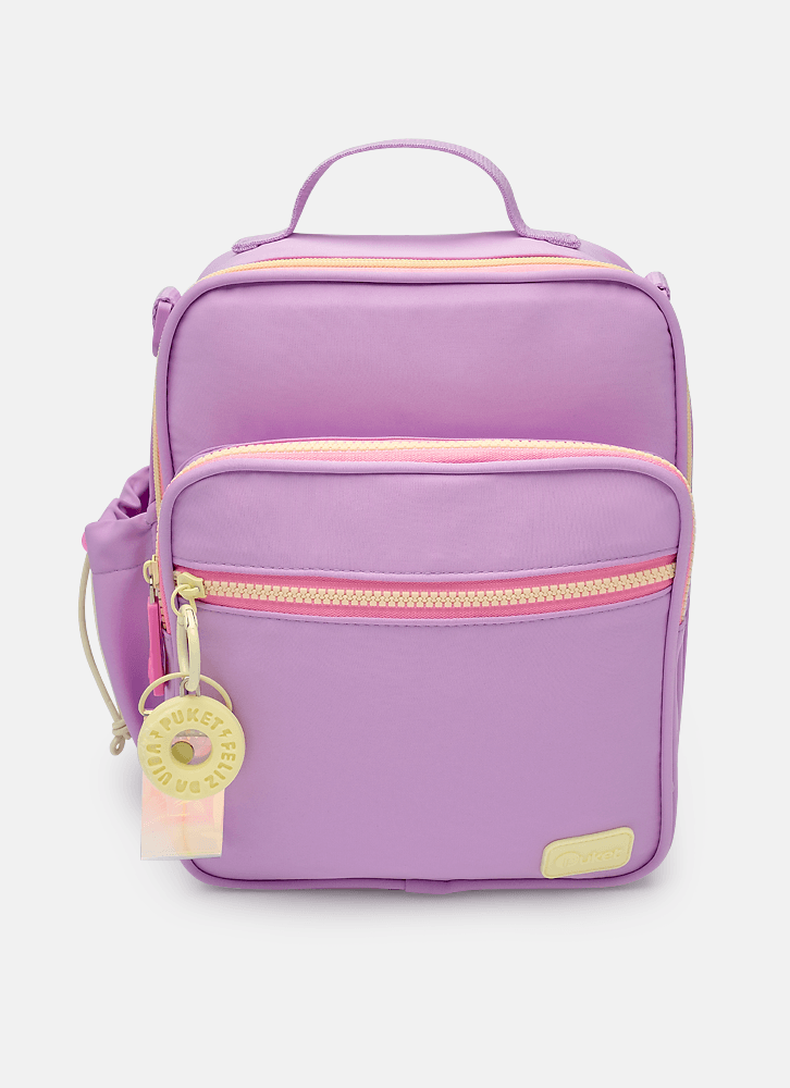 Lancheira-Termica-Com-Bolso-Frontal-Color-Block-Lilas-E-Amarelo