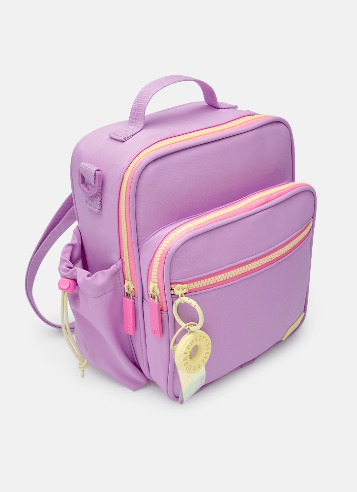 Lancheira-Termica-Com-Bolso-Frontal-Color-Block-Lilas-E-Amarelo