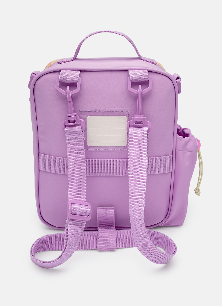 Lancheira-Termica-Com-Bolso-Frontal-Color-Block-Lilas-E-Amarelo