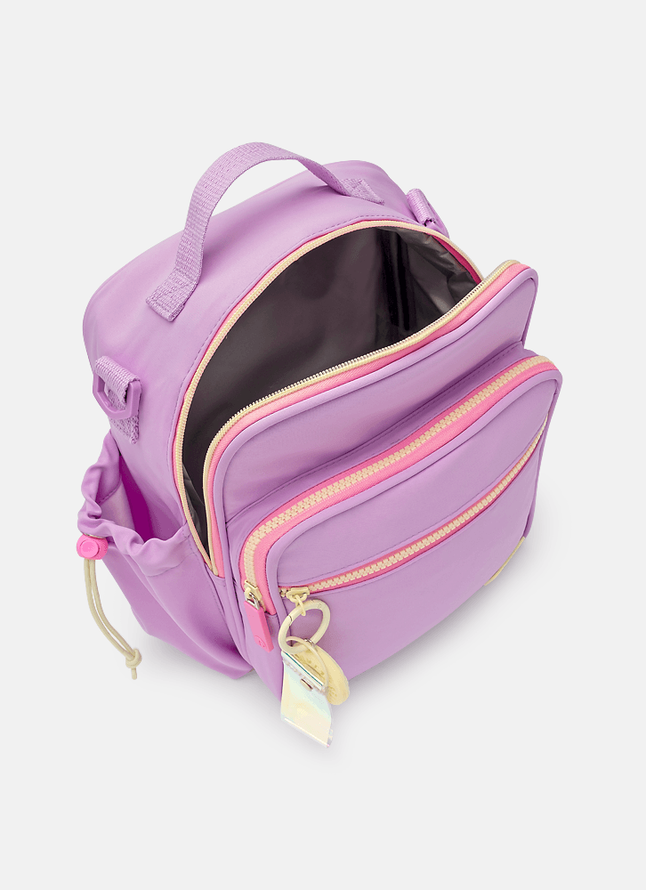 Lancheira-Termica-Com-Bolso-Frontal-Color-Block-Lilas-E-Amarelo