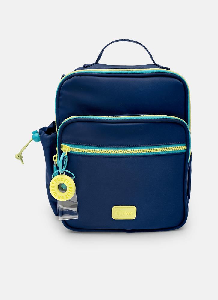 Lancheira-Termica-Com-Bolso-Frontal-Color-Block-Azul-Marinho-E-Amarelo