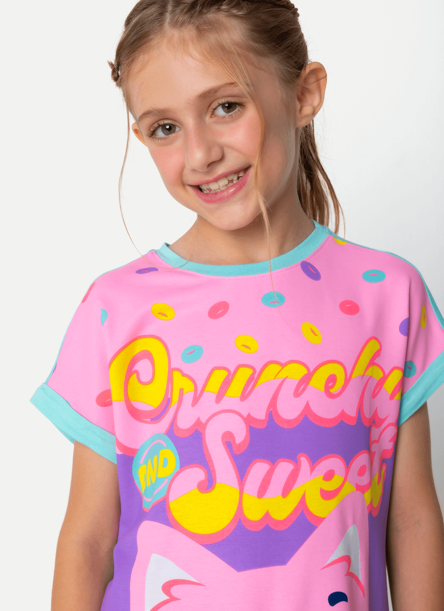 Camisola-Manga-Curta-Viscolycra-Menina-Gata-Cereal