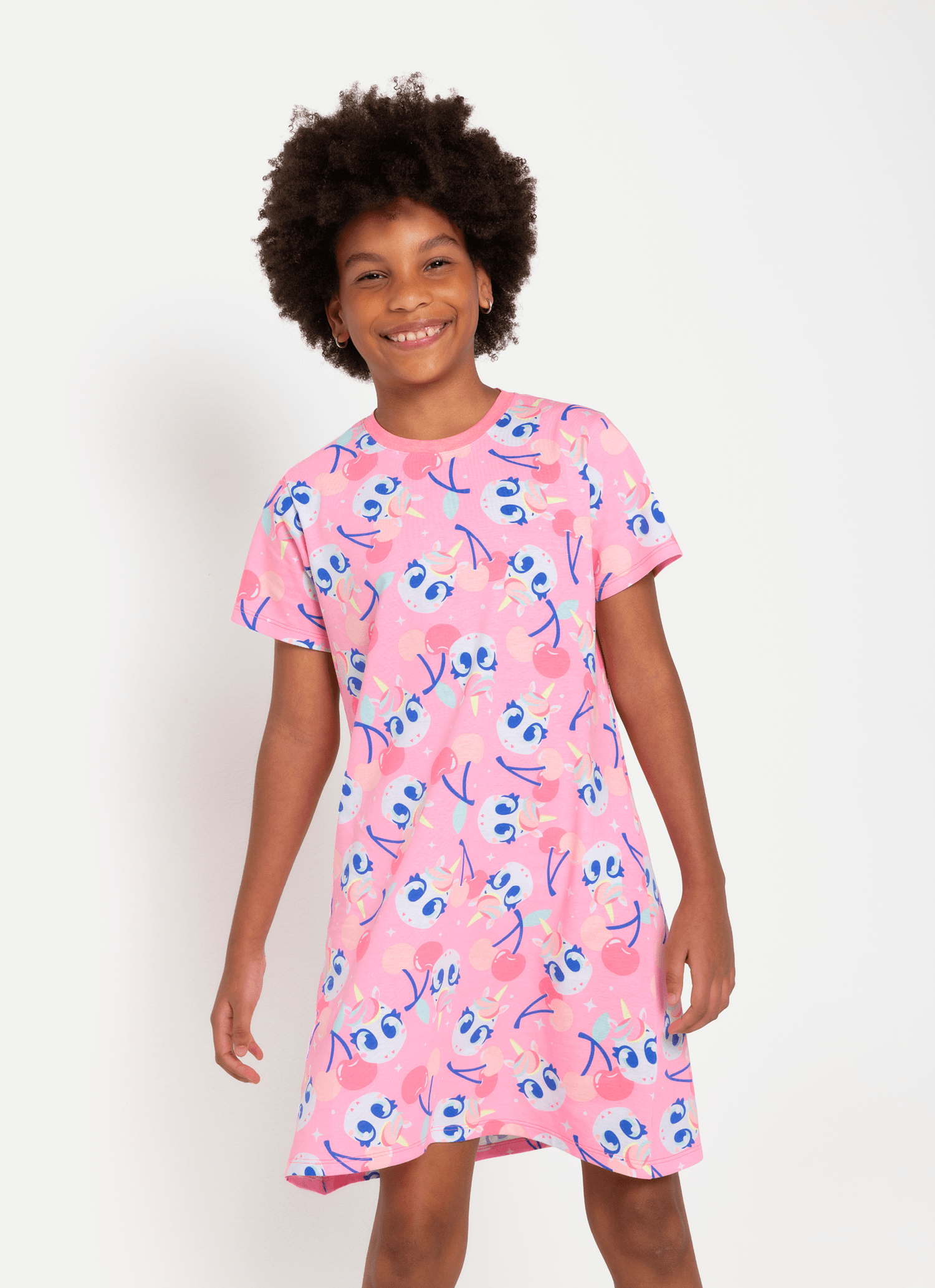 Camisola-Manga-Curta-Algodao-Menina-Teen-Unicornio-Frutas