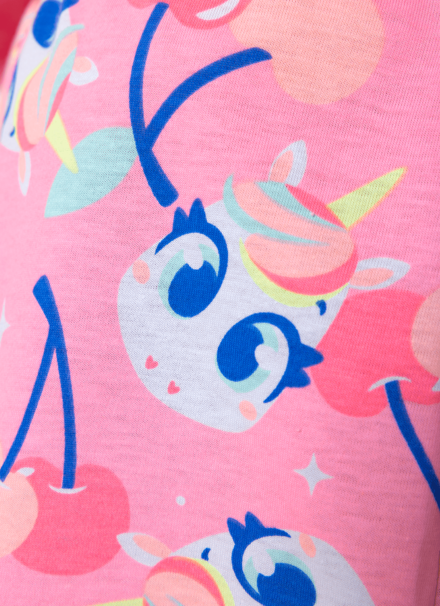 Pijama-Manga-Curta-Algodao-Menina-Unicornio-Frutas