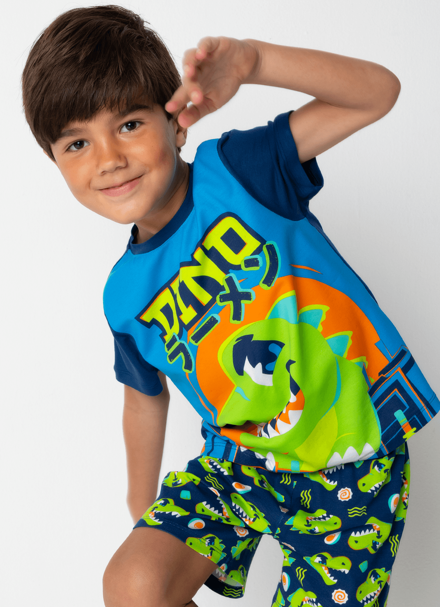 Pijama-Manga-Curta-Viscolycra-Menino-Dino-Ramen