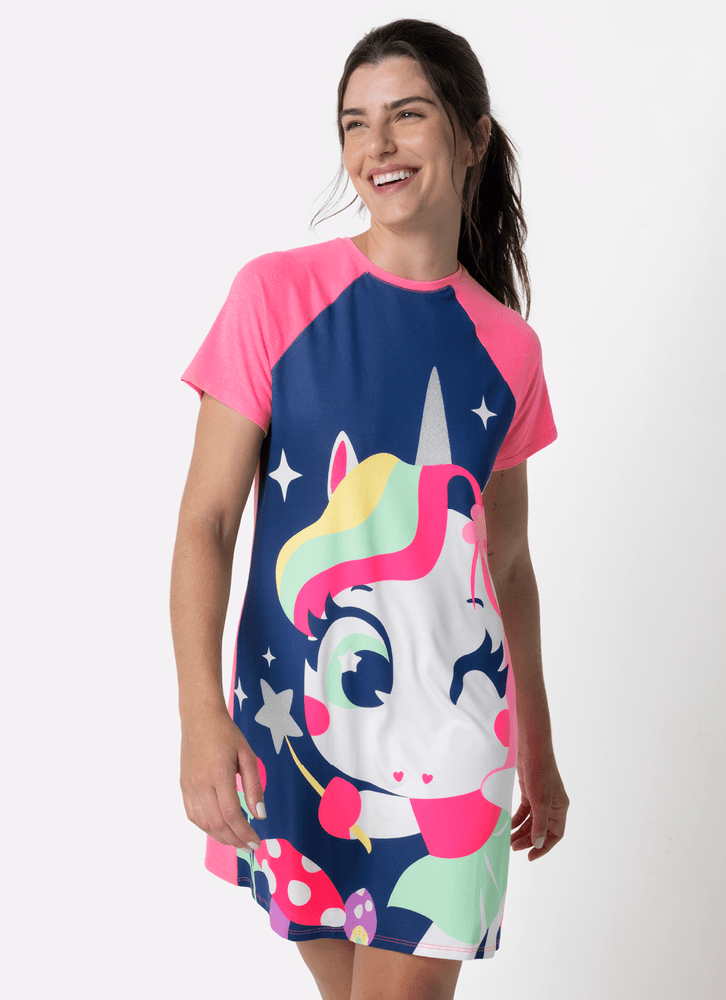 Camisola-Manga-Curta-Feminina-Unicornio-Encantado