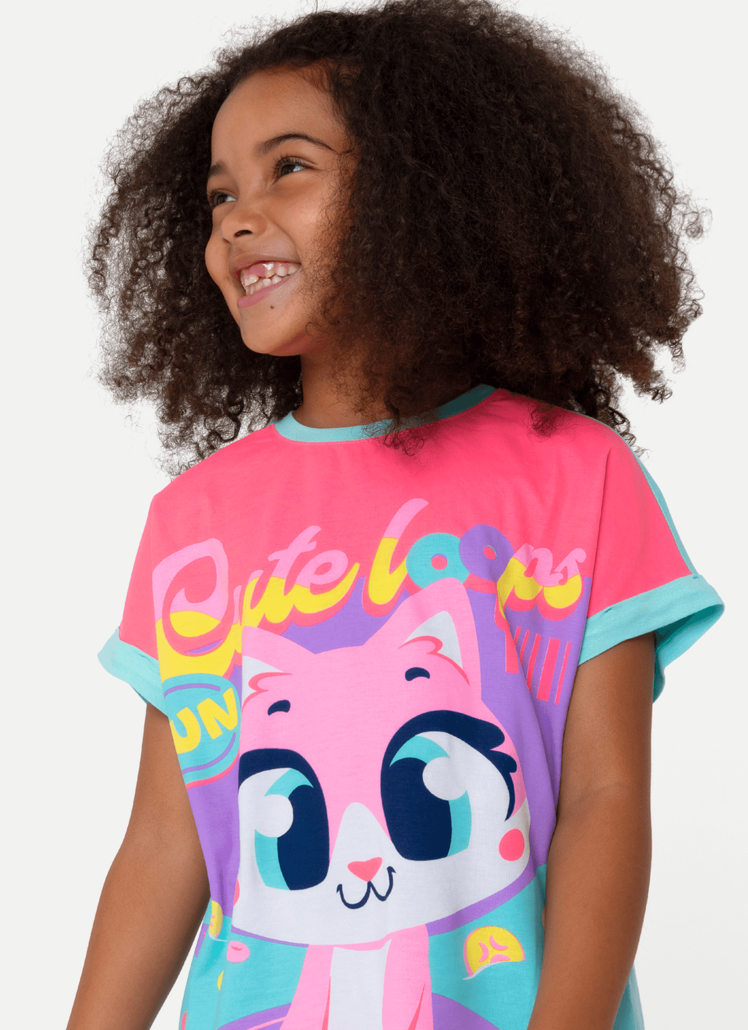 Pijama-Manga-Curta-Viscolycra-Menina-Gata-Cereal