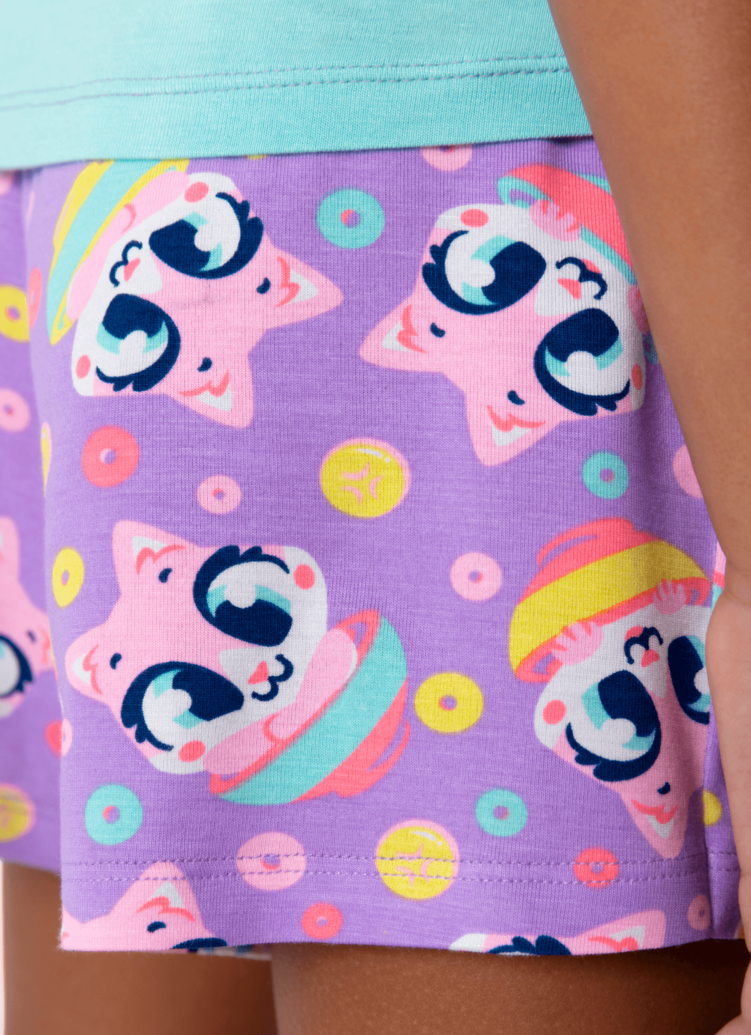 Pijama-Manga-Curta-Viscolycra-Menina-Gata-Cereal