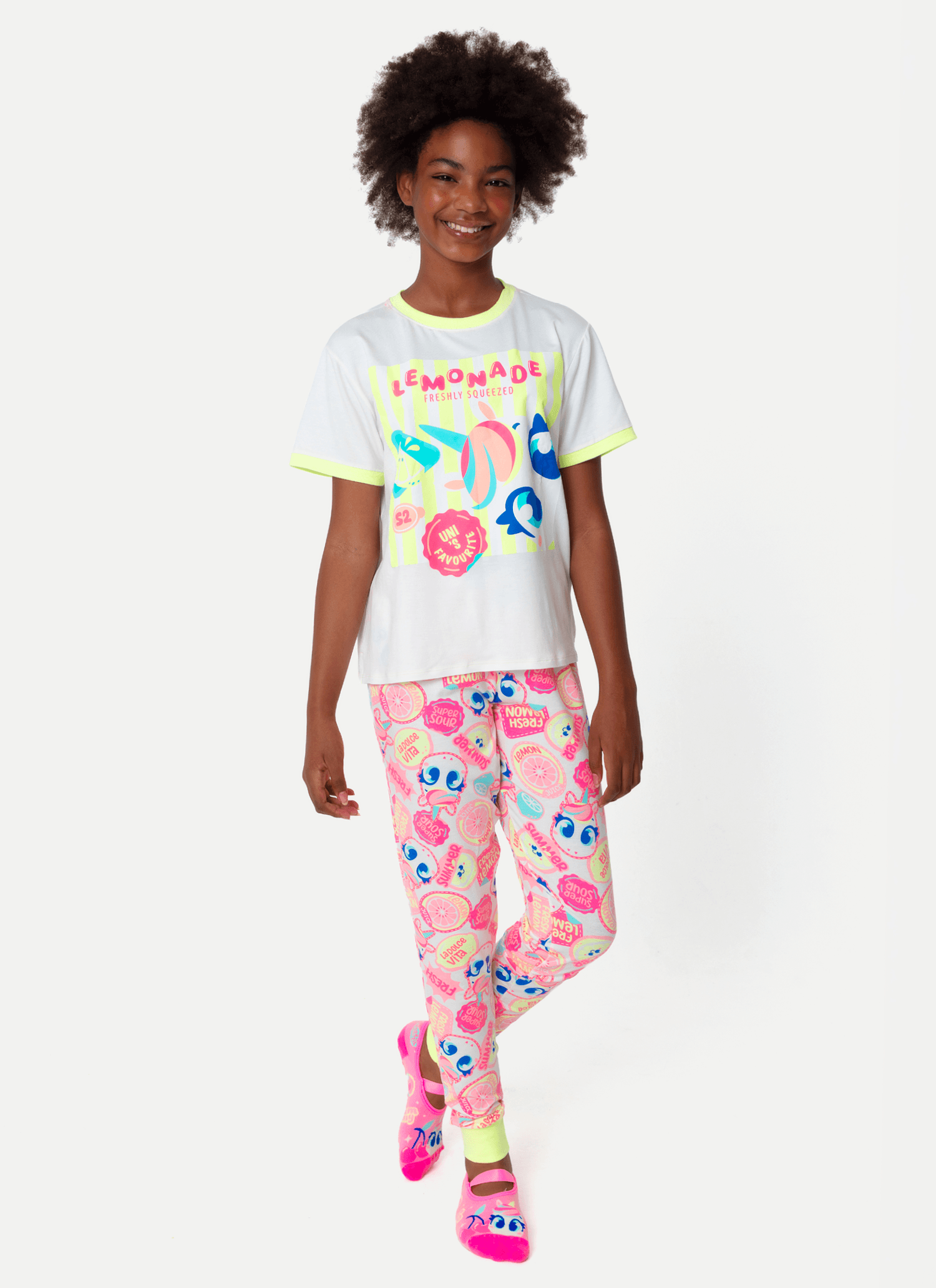 Pijama-Manga-Curta-Viscolycra-Menina-Teen-Unicornio-Frutas