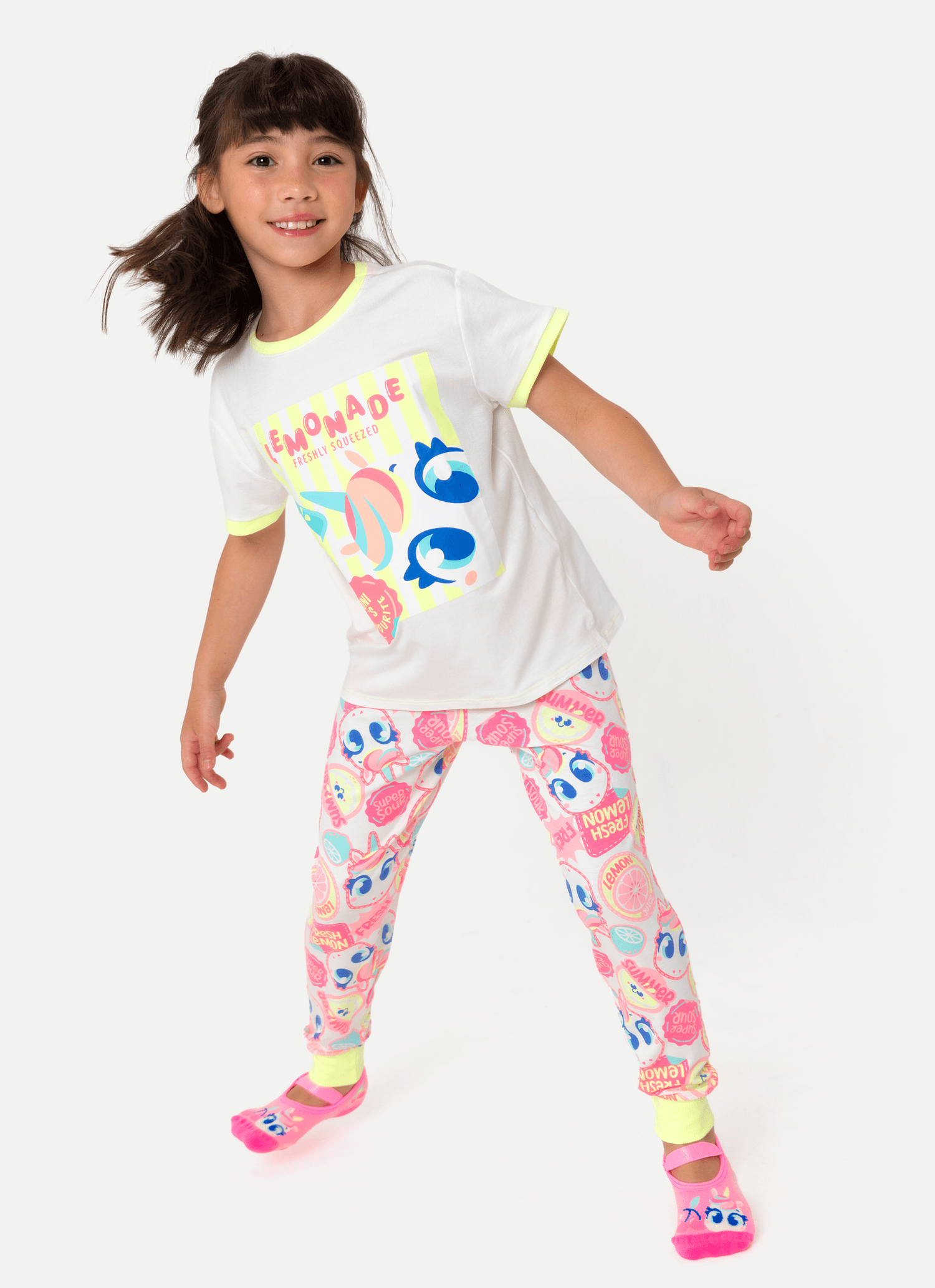 Pijama-Manga-Curta-Viscolycra-Menina-Unicornio-Frutas