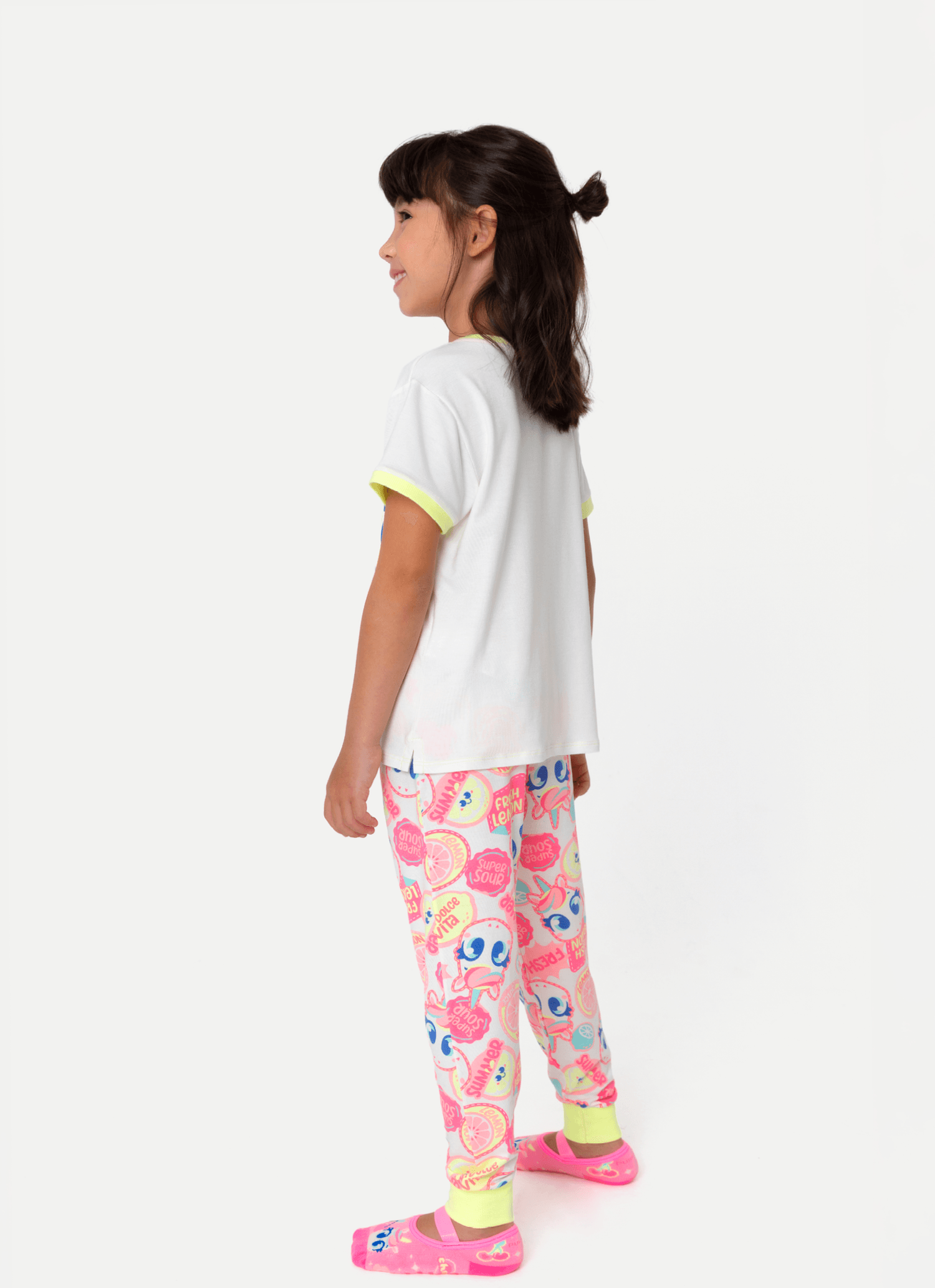 Pijama-Manga-Curta-Viscolycra-Menina-Unicornio-Frutas