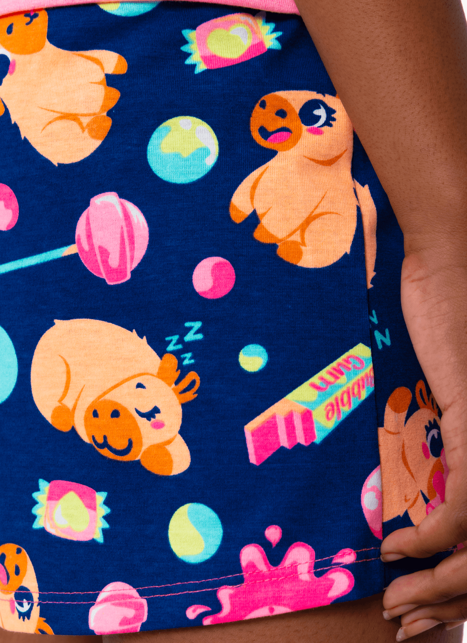 Pijama-Manga-Curta-Menina-Teen-Capy-Chiclete