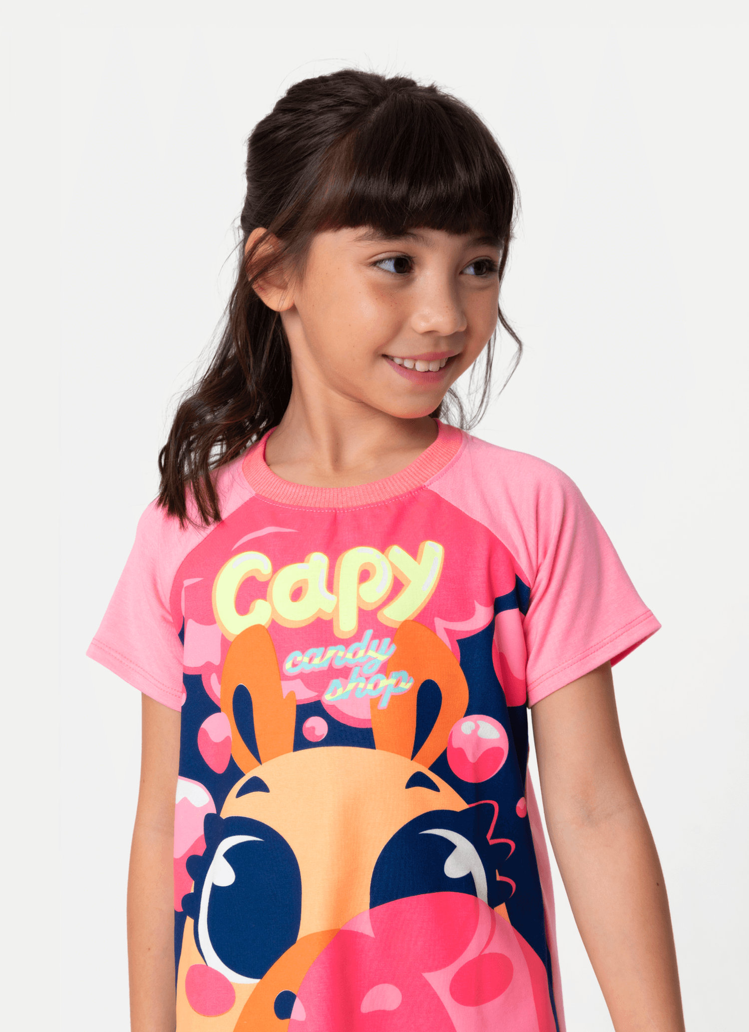 Pijama-Manga-Curta-Viscolycra-Menina-Capy-Chiclete