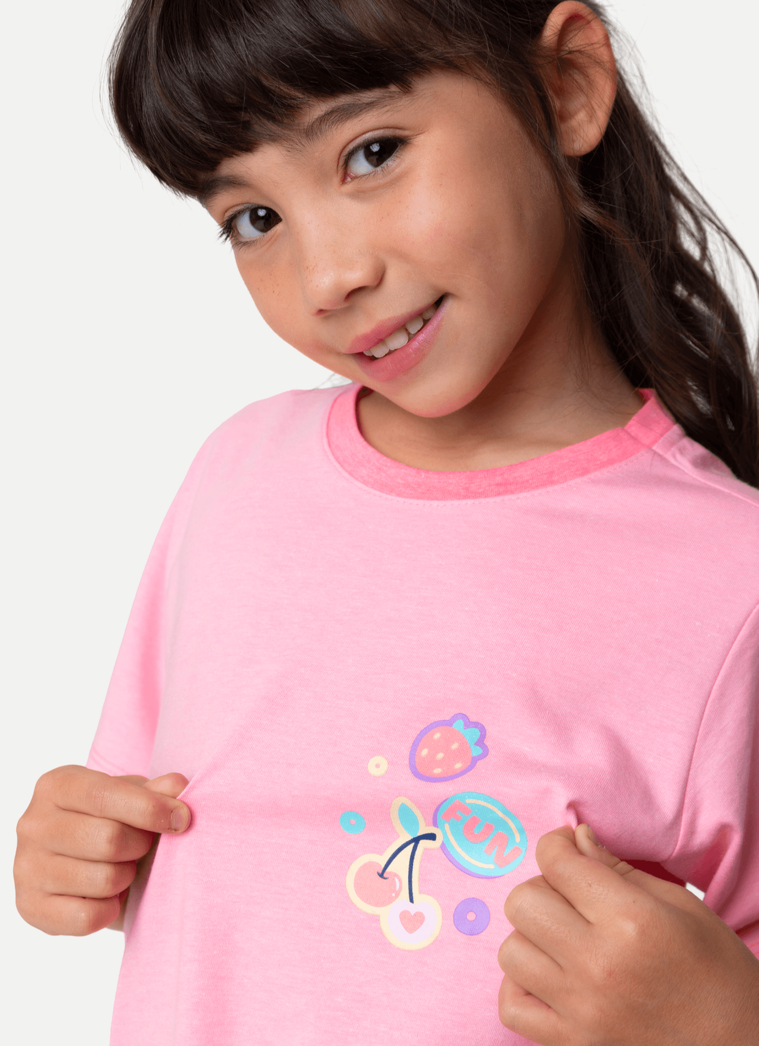 Pijama-Manga-Curta-Algodao-Menina-Cereja