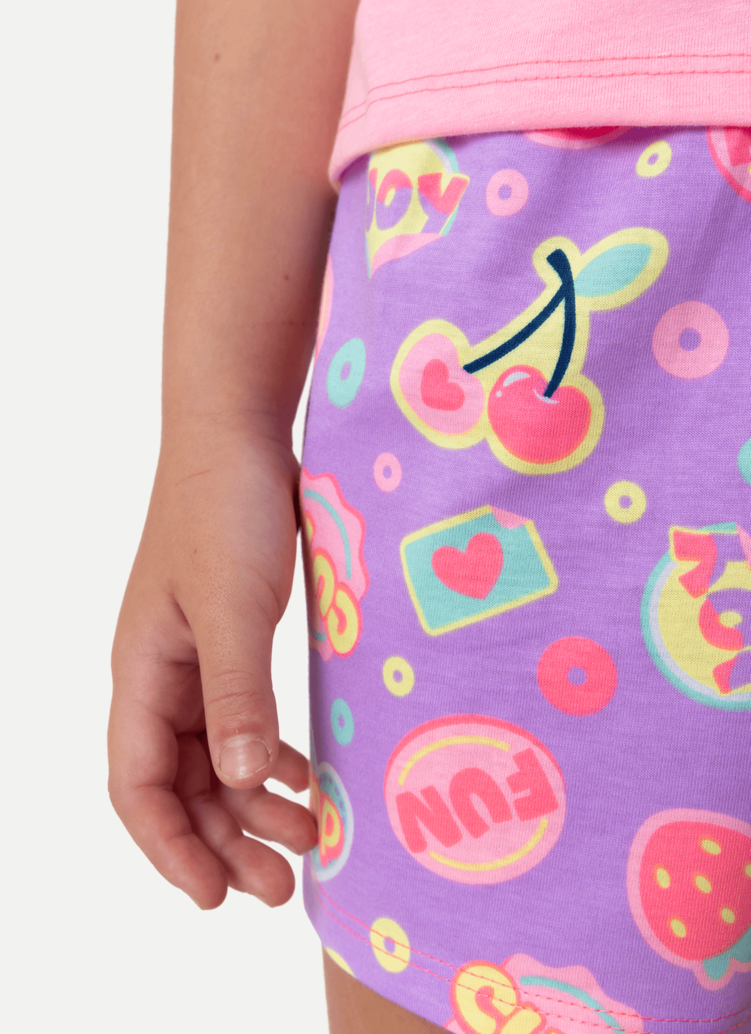 Pijama-Manga-Curta-Algodao-Menina-Cereja