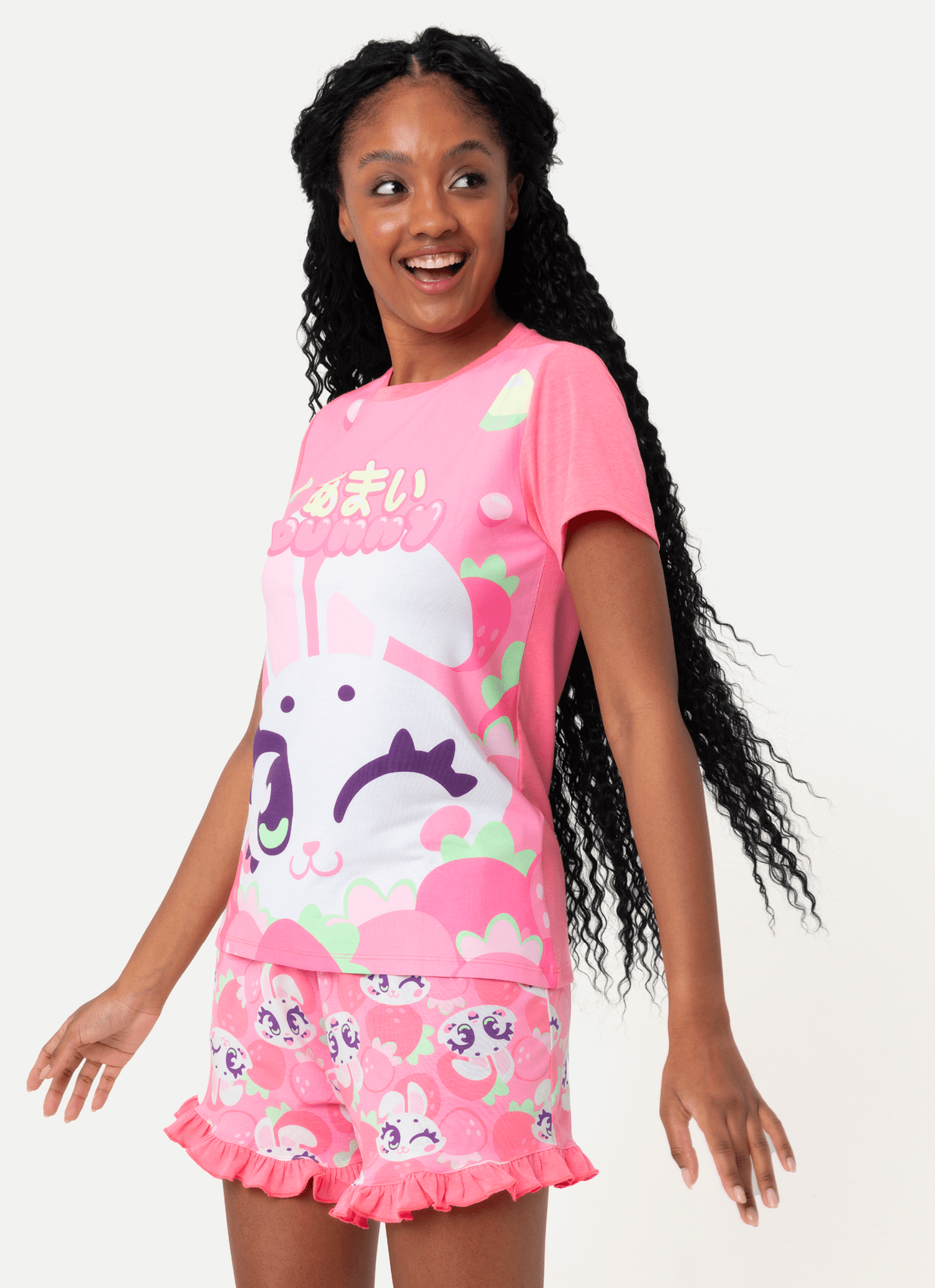 Pijama-Manga-Curta-Viscolycra-Feminino-Coelha-Romantica