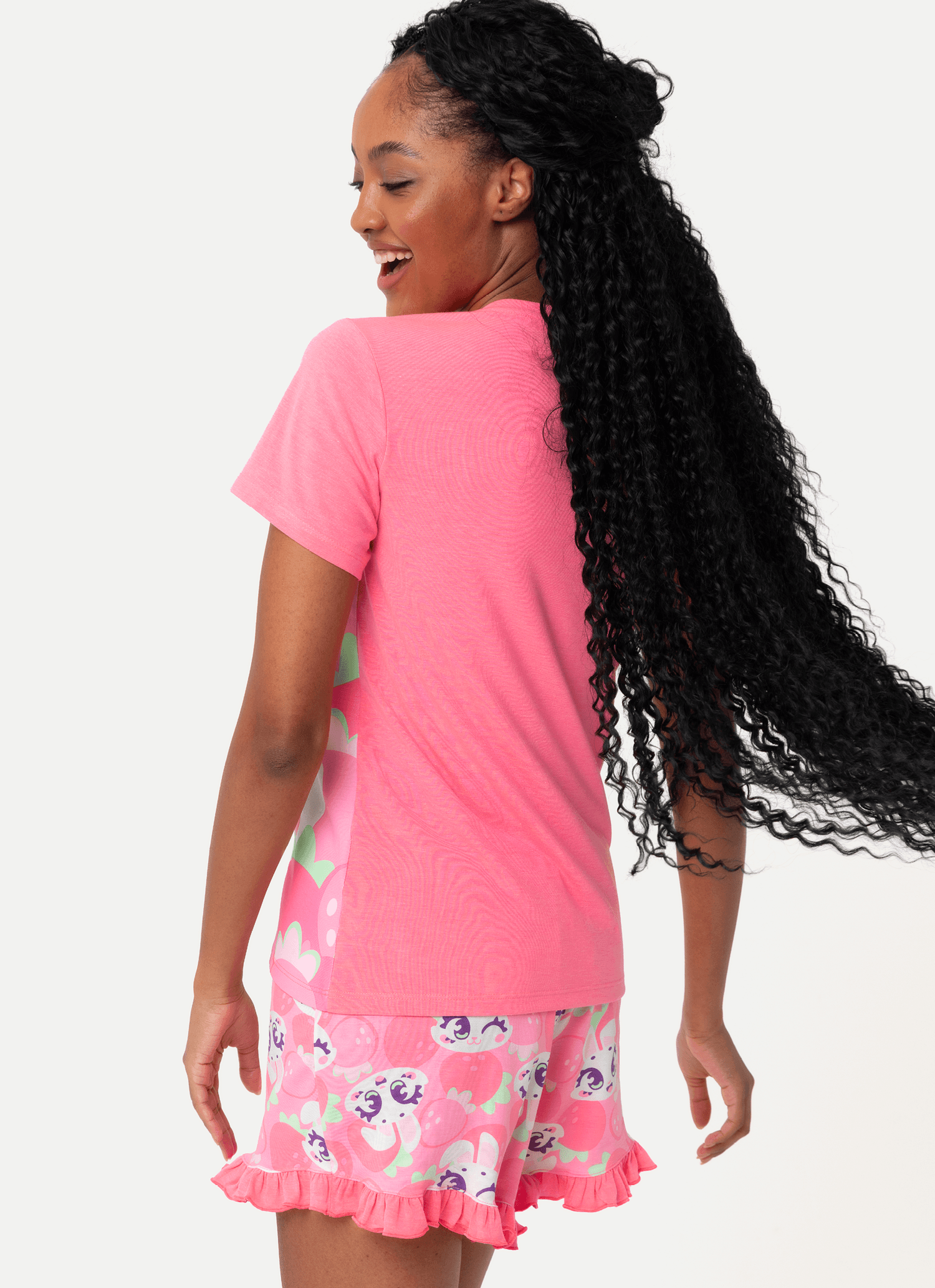Pijama-Manga-Curta-Viscolycra-Feminino-Coelha-Romantica