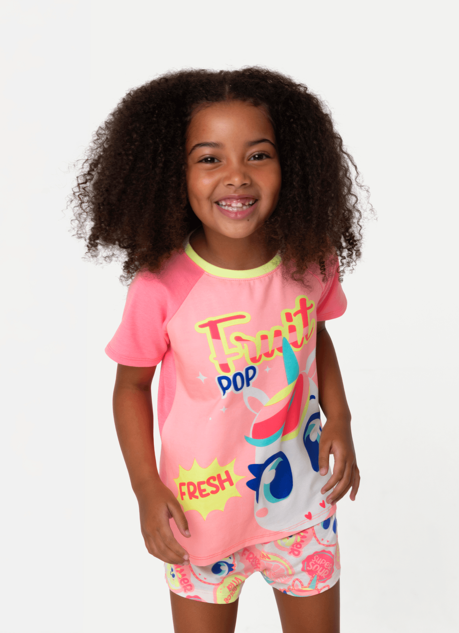 Pijama-Manga-Curta-Viscolycra-Menina-Unicornio-Frutas