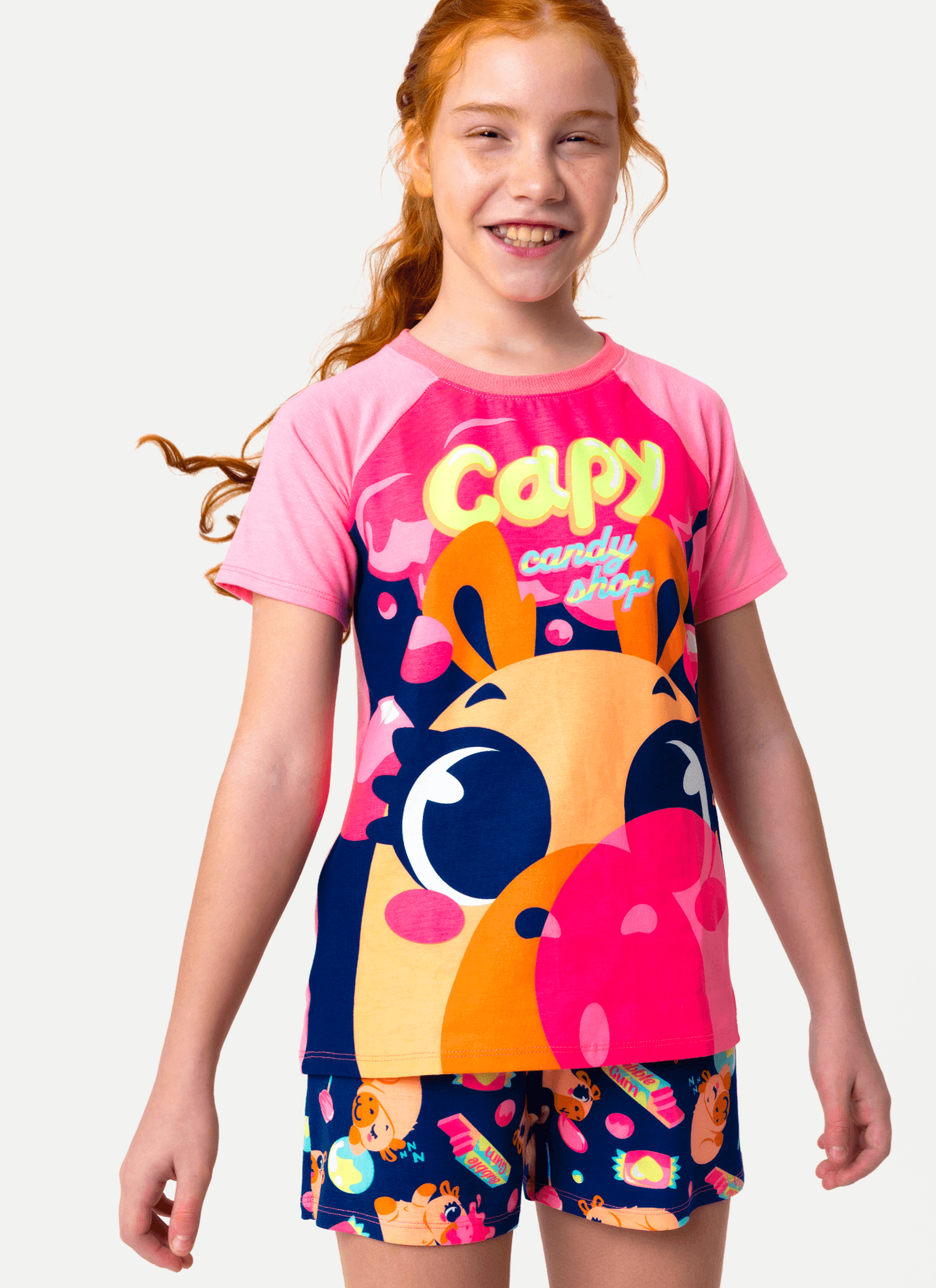 Pijama-Manga-Curta-Viscolycra-Menina-Teen-Capy-Chiclete