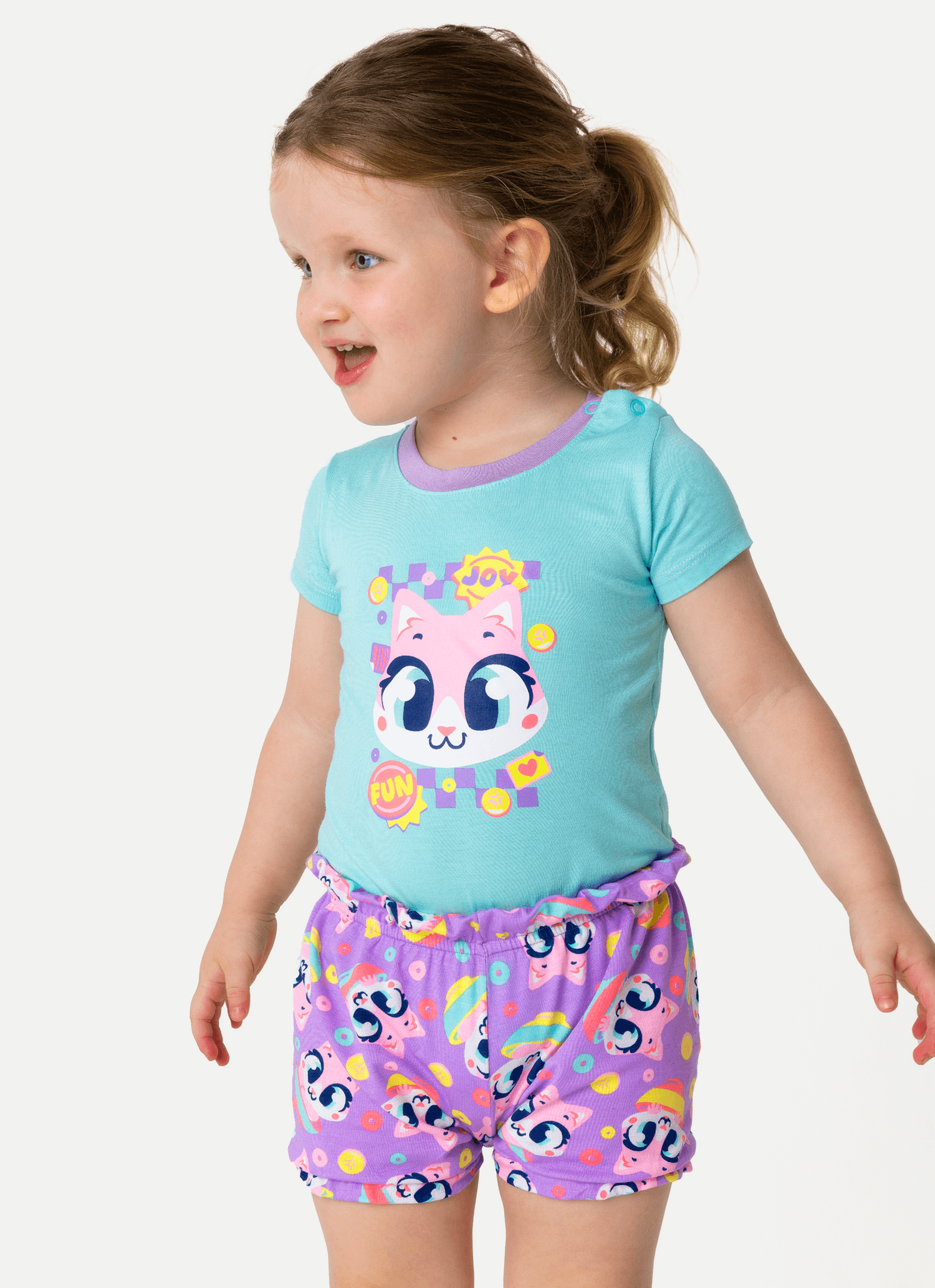 Pijama-Manga-Curta-Viscolycra-Bebe-Menina-Gata-Cereal