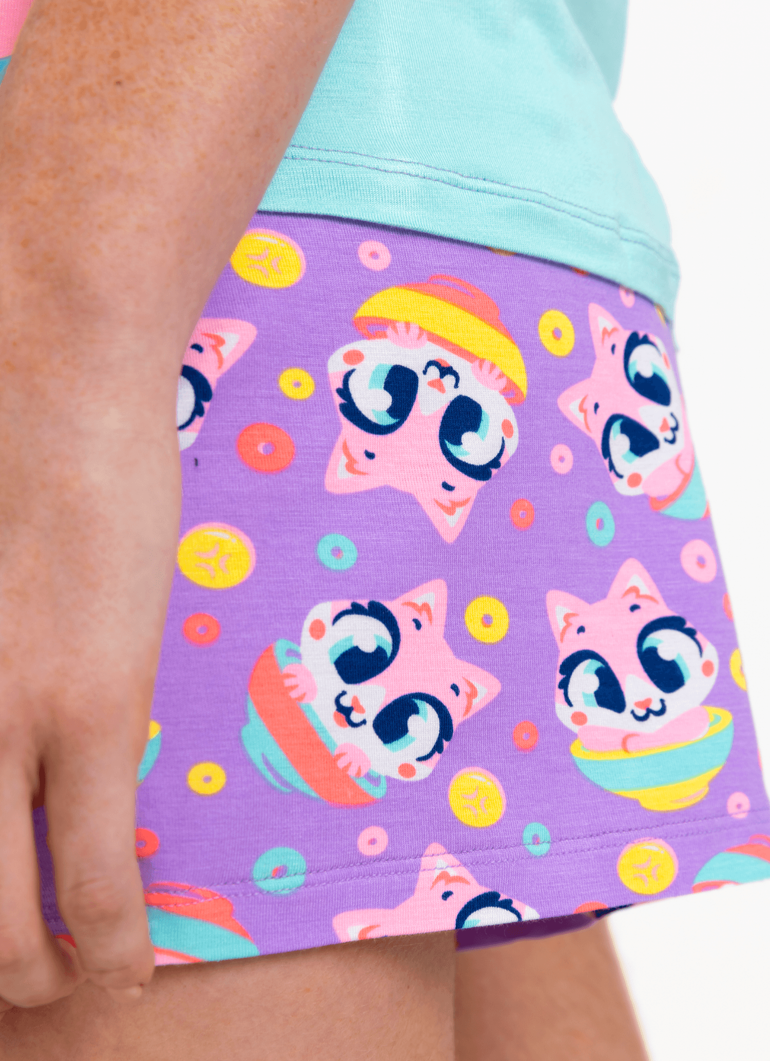 Pijama-Manga-Curta-Viscolycra-Feminino-Gata-Cereal